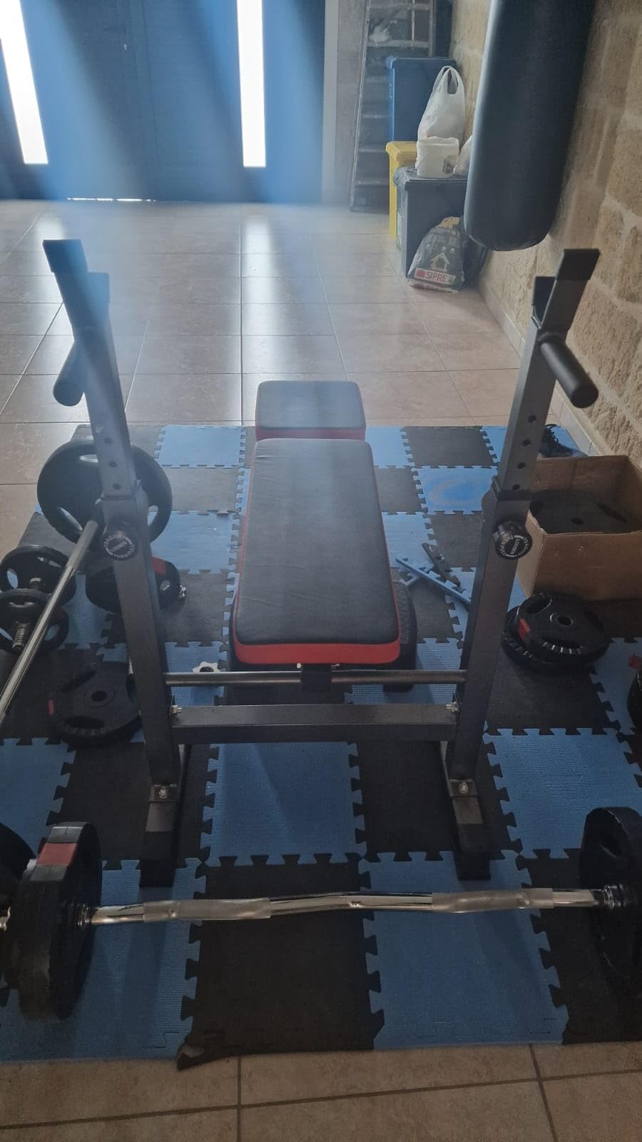 Wiltec Panca pesi 2in1 pieghevole 230 kg con bilanciere