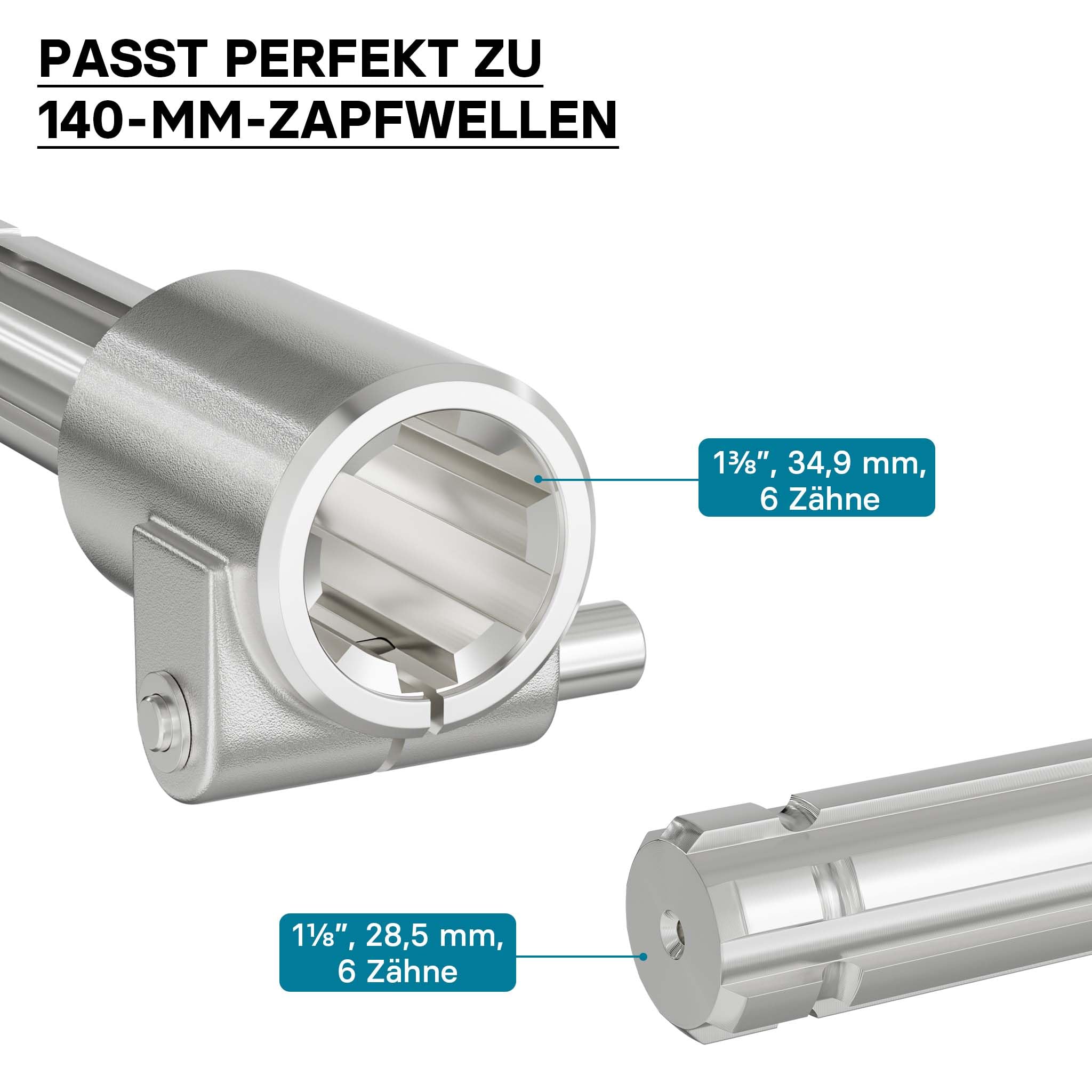 Wiltec Boccola Albero Cardanico 140mm 1 3/8"-1 1/8" 6 Denti