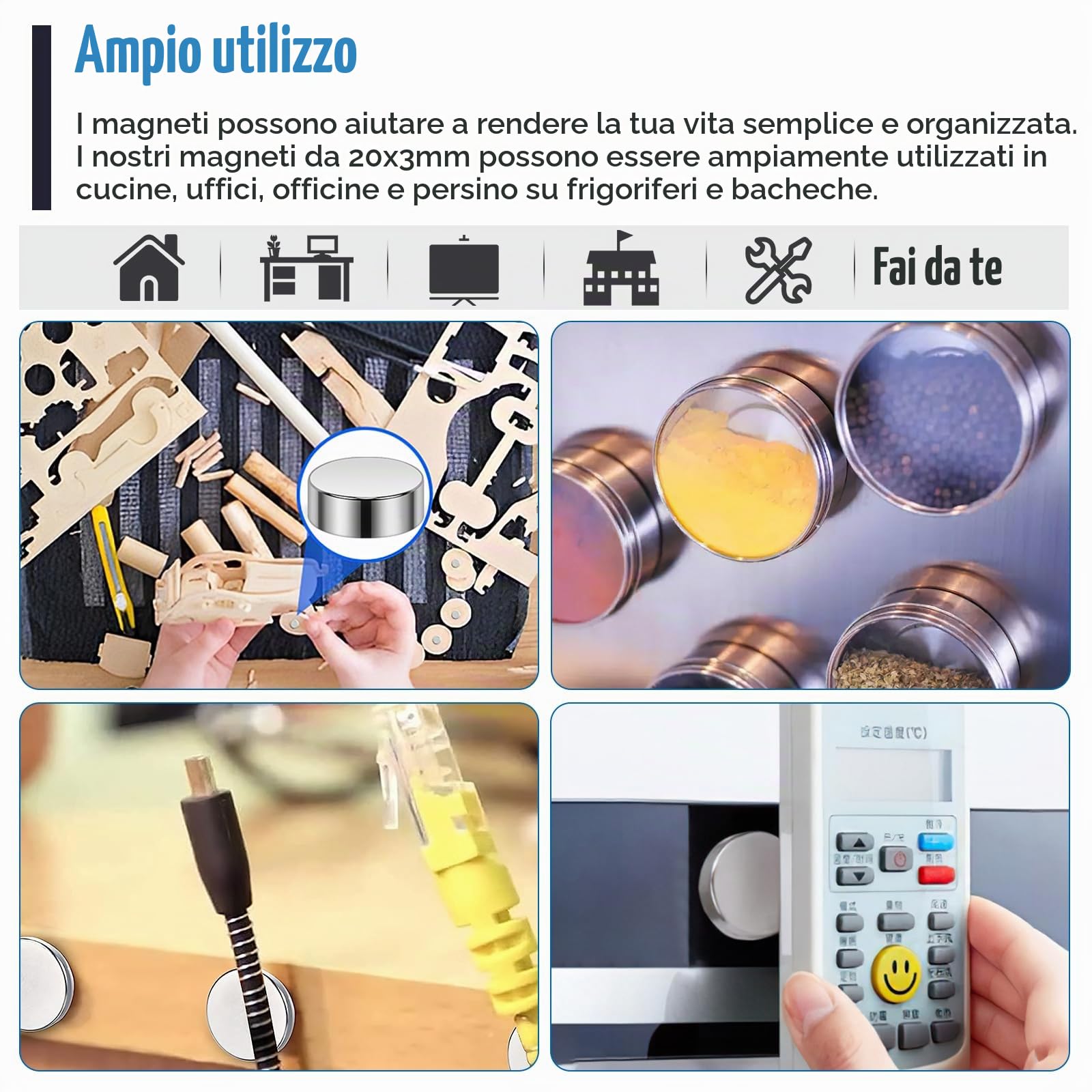 Wzone Magneti Neodimio 6x3mm 80 Pezzi forti