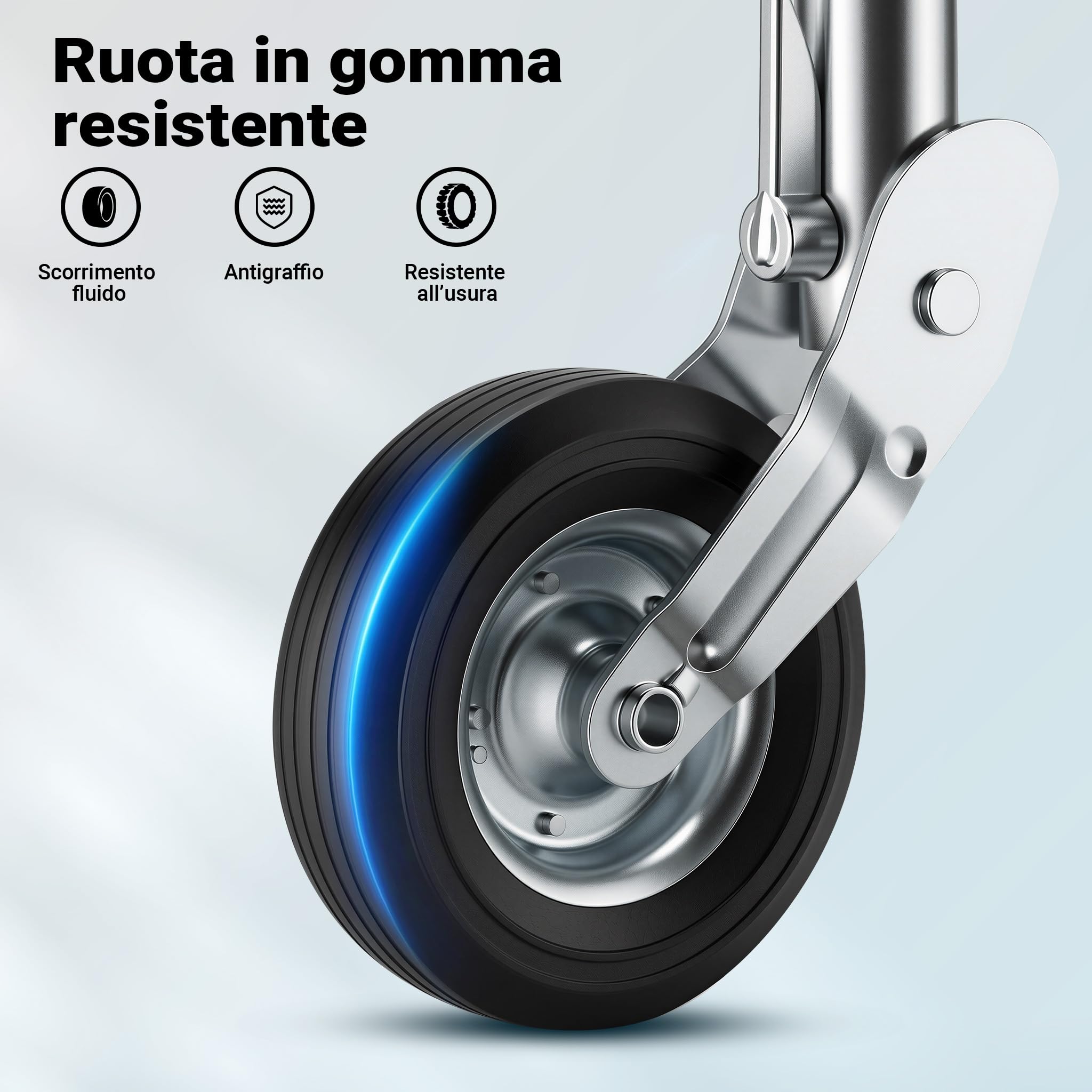 Wiltec 30117 Servotimone Ruotino Rimorchio 453kg Automatico
