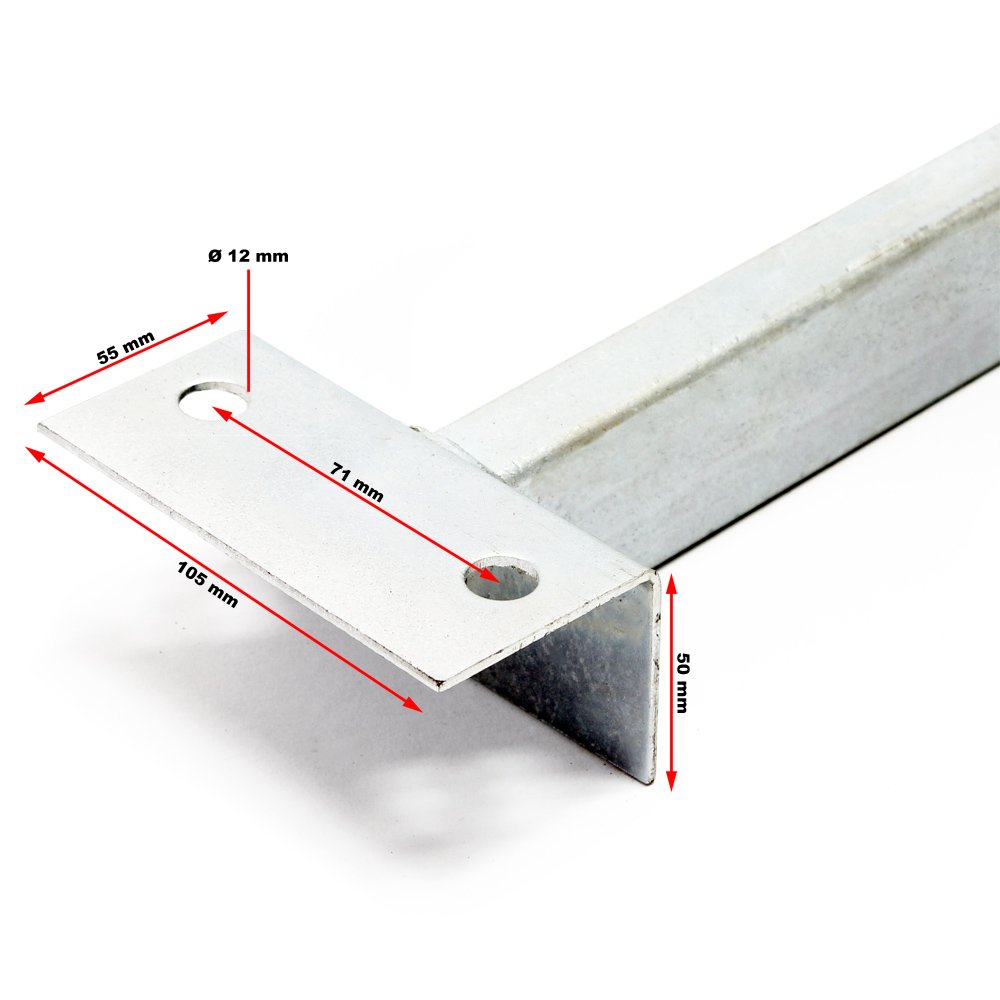Wiltec Rulli 111 cm carrello barca staffa fino 800 kg