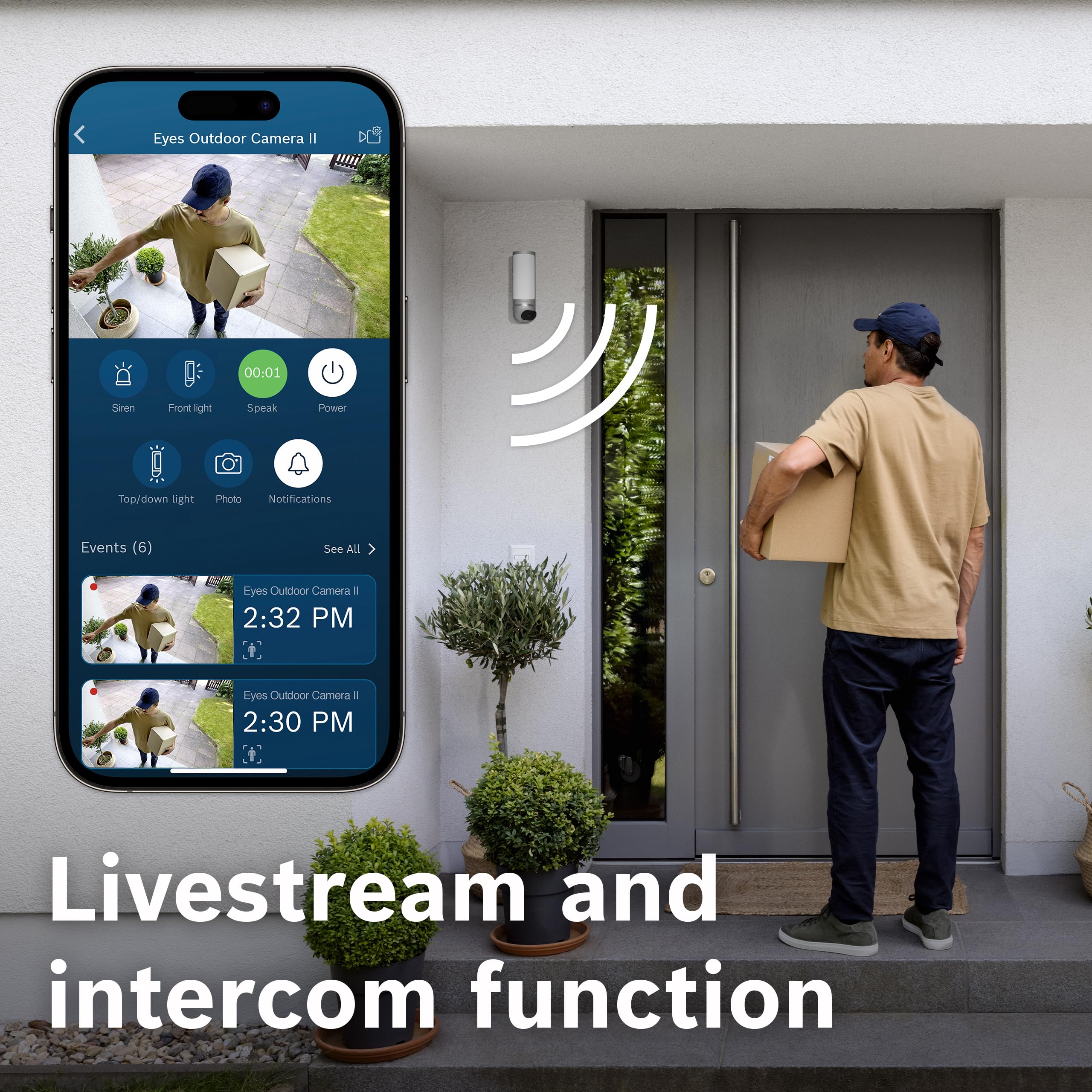 Bosch Smart Home Videocamera per Esterni II argento Full-HD 1080p