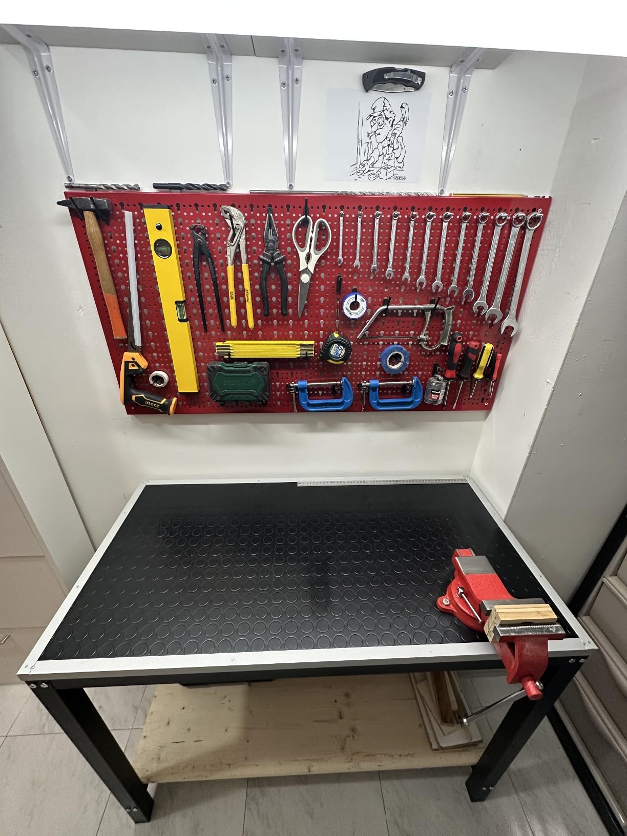 Wiltec Telaio Banco Lavoro Acciaio 150x50x80 cm