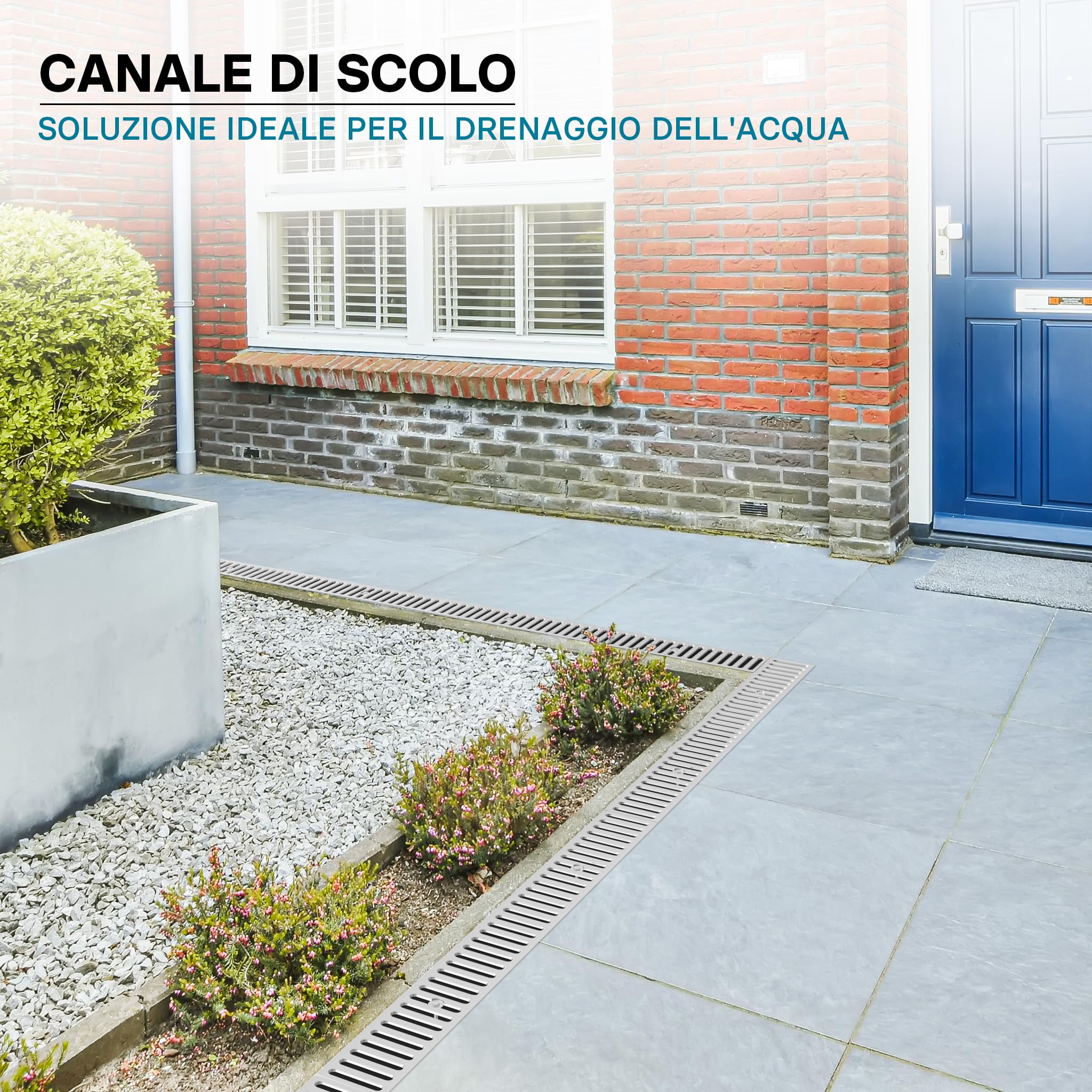 Wiltec Canale Scolo 1m Griglia Zincata Canaletta 1,5t PP
