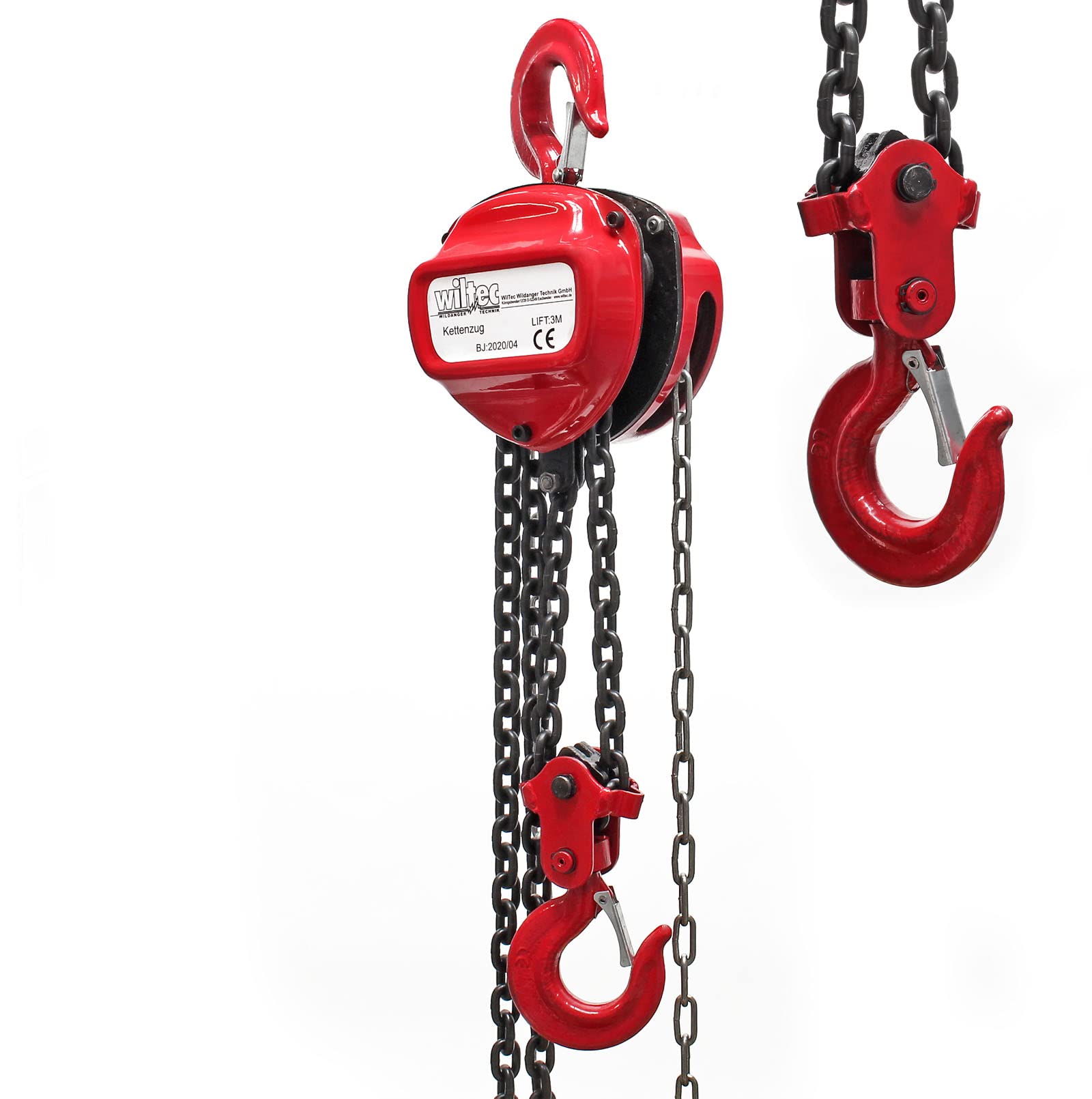 Wiltec Paranco a Catena Manuale 3000 kg 3 m Sollevamento 2,5 m