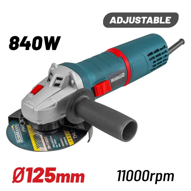 Bormann Smerigliatrice Angolare 840W 125mm Velocità Variabile