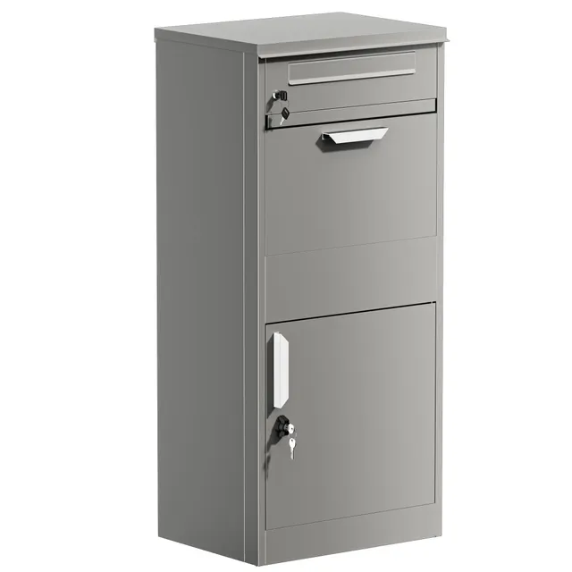 Wiltec Cassetta Pacchi Grigia 50x37x112cm con Serratura