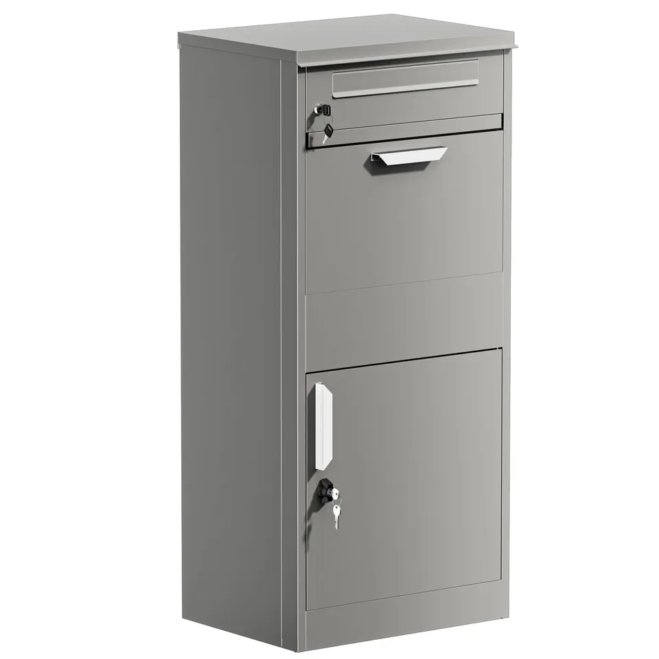 Wiltec Cassetta Pacchi Grigia 50x37x112cm con Serratura