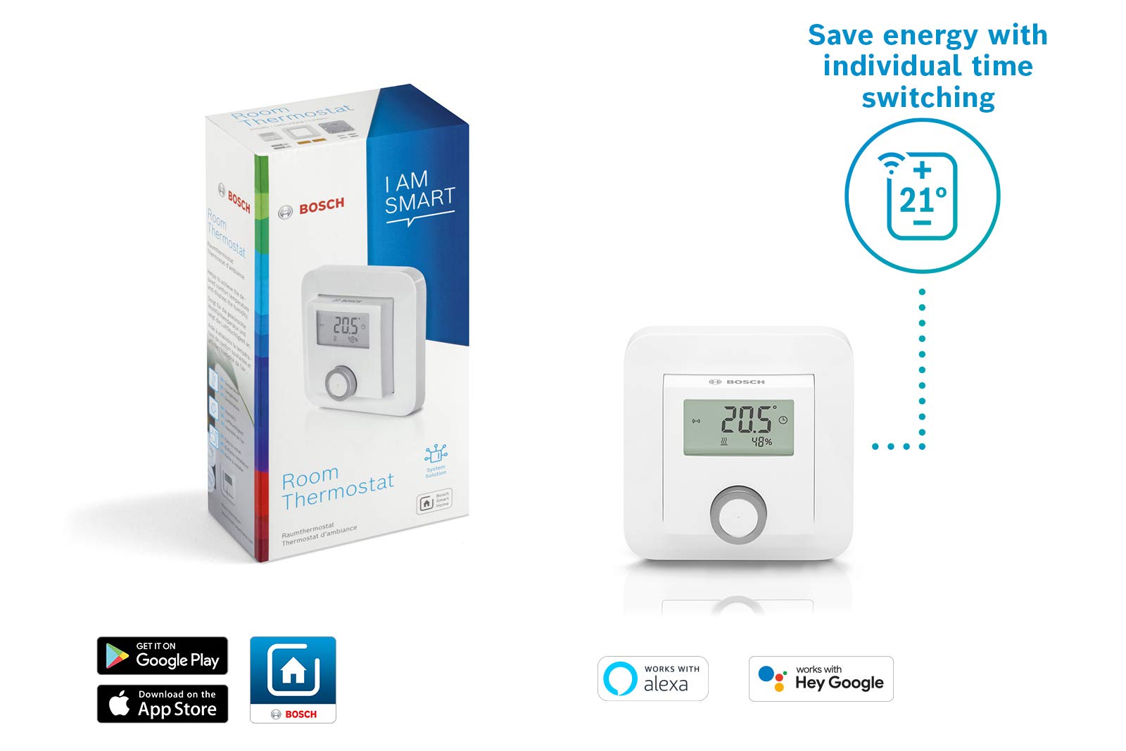 Bosch Smart Home Termostato Ambiente con Umidità Alexa