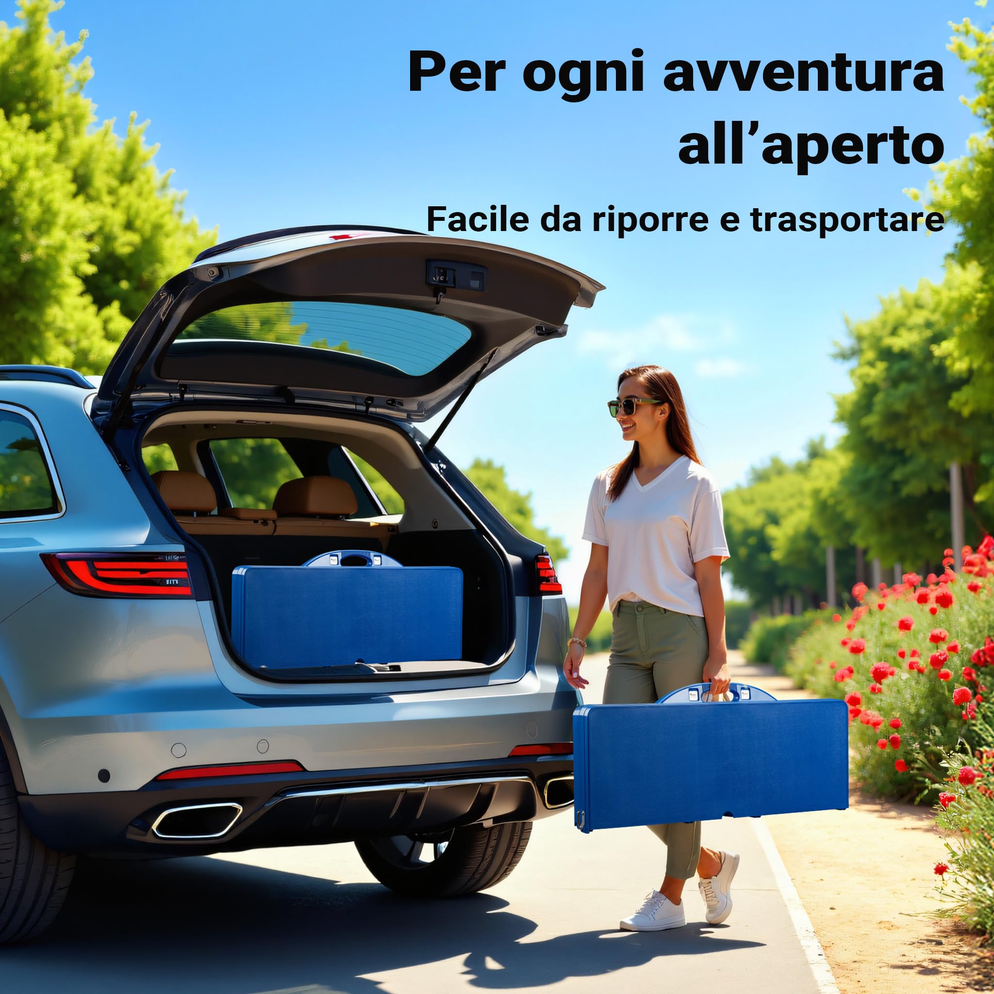 Wiltec tavolo campeggio pieghevole 4 sedie 133 cm