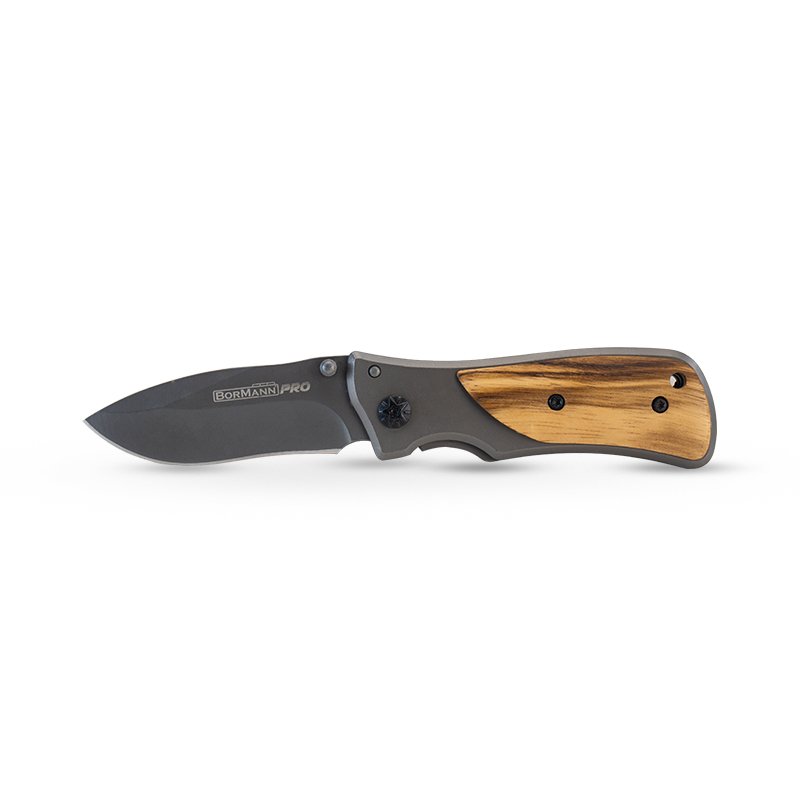 Bormann Coltello Utility Pieghevole Inox Manico Legno
