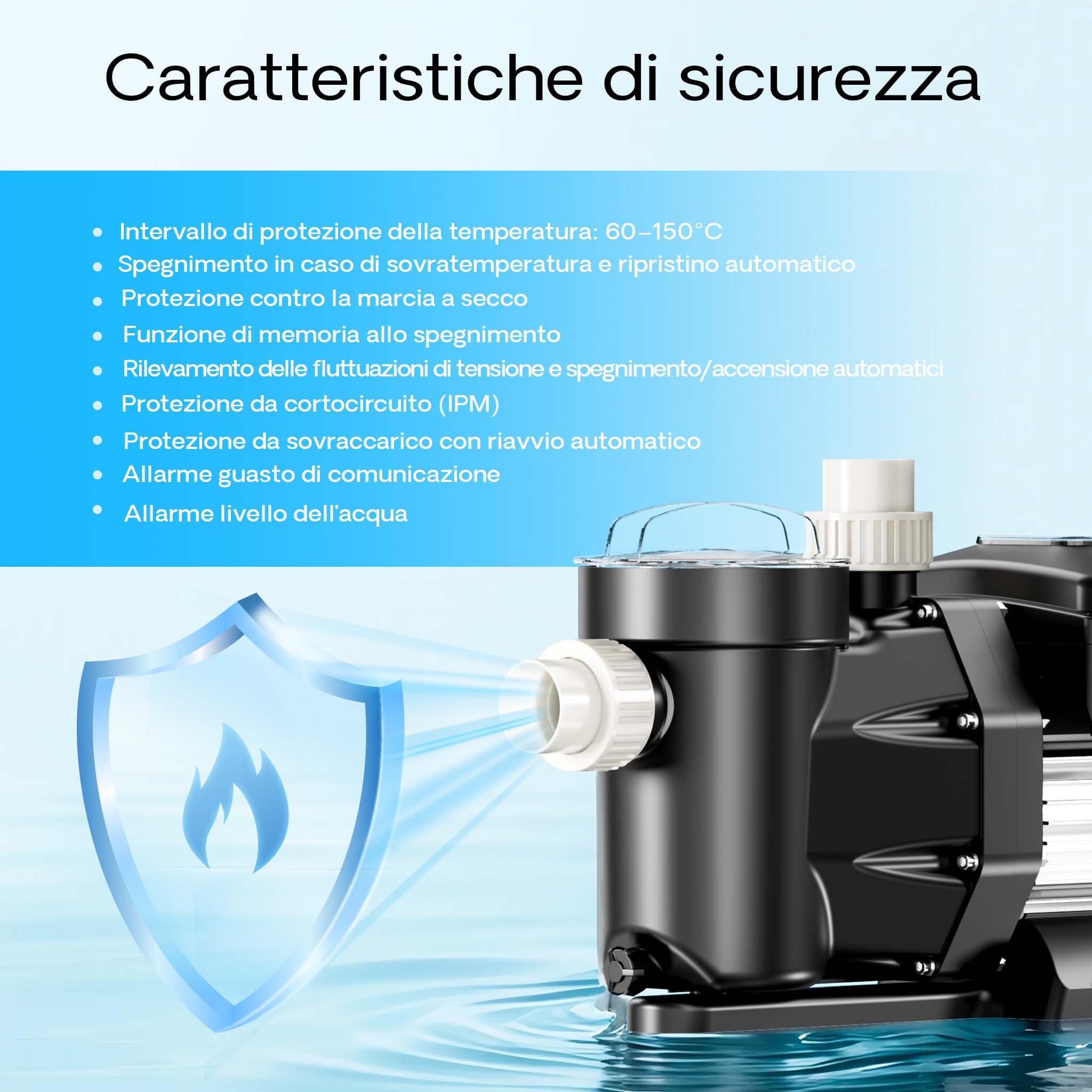 XPOtool Pompa Piscina 750W 21000l/h 17m Velocità Regolabile