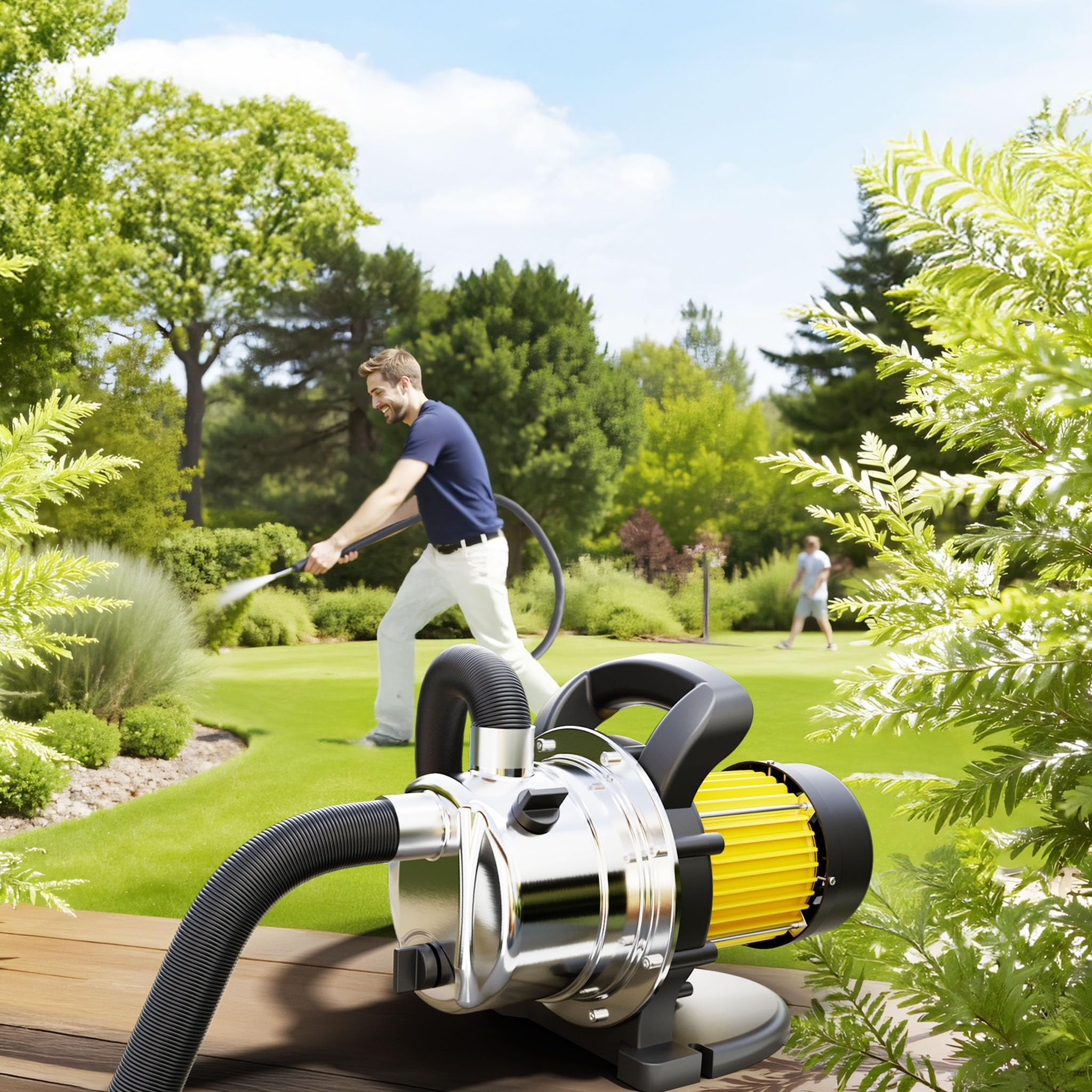 Wiltec Pompa Giardino Inox 3800 l/h 1200W 48m