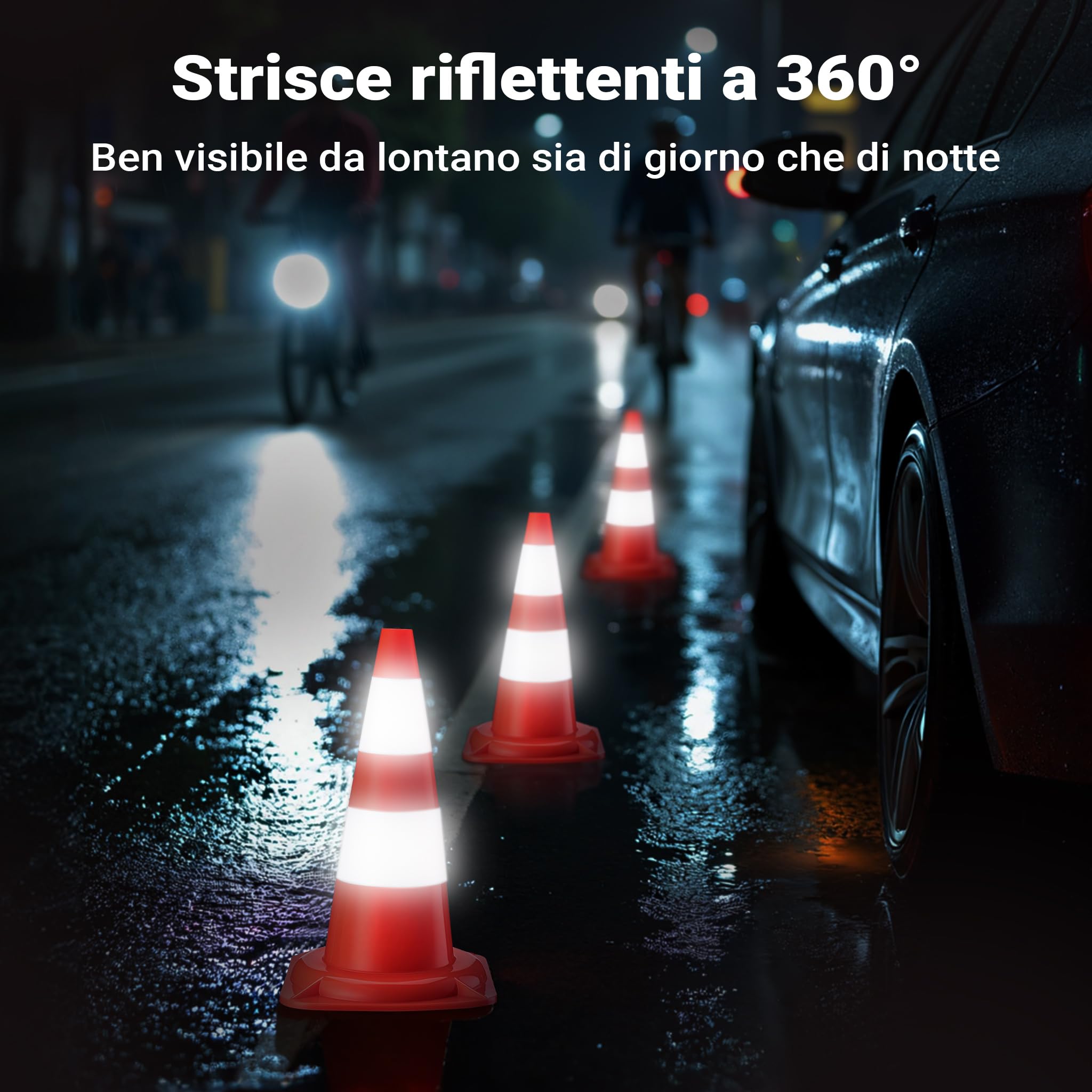 Wiltec Cono Stradale 50 cm PVC Riflettente Cantiere