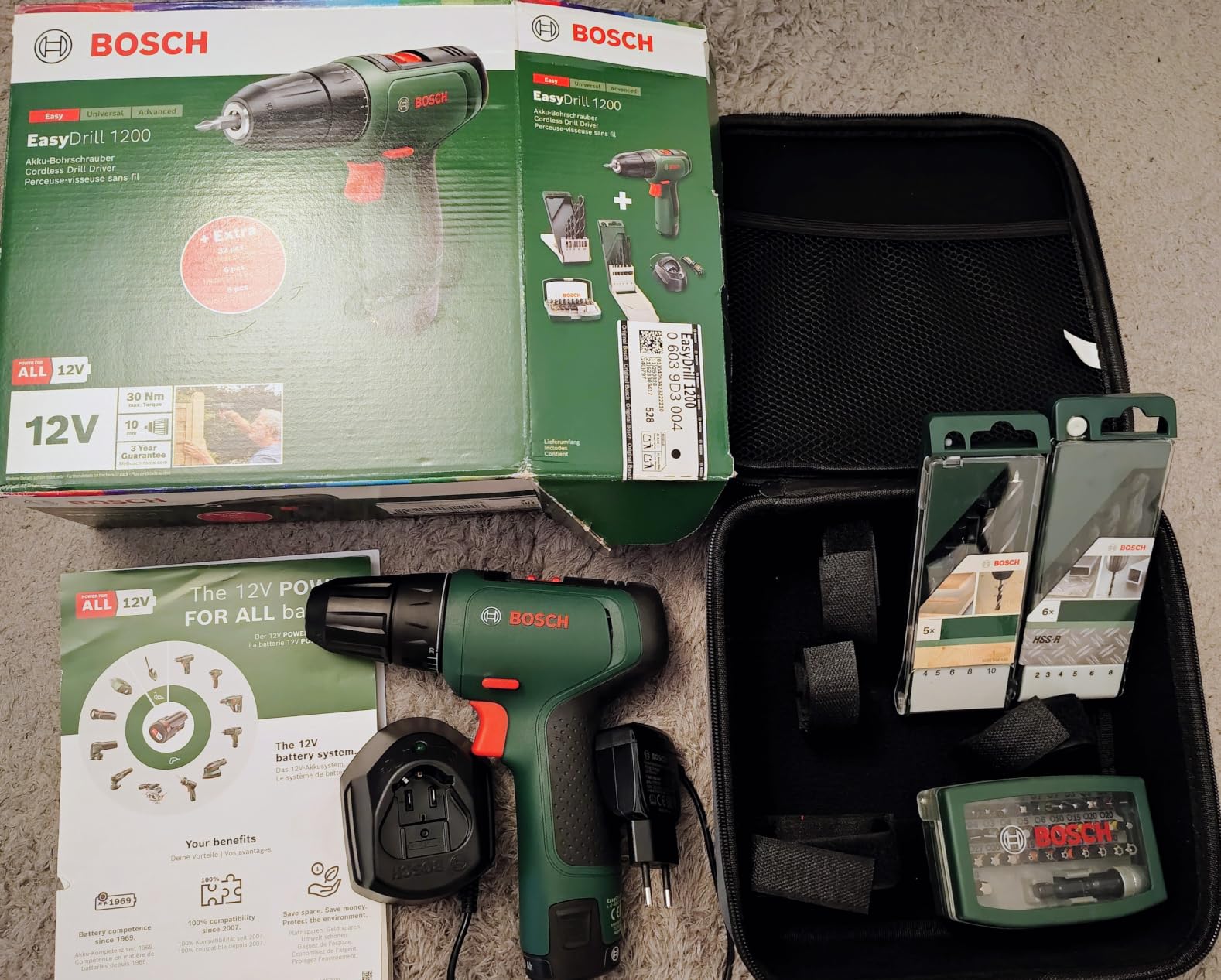 Bosch EasyDrill 1200 trapano avvitatore 12V set premium 1 batteria