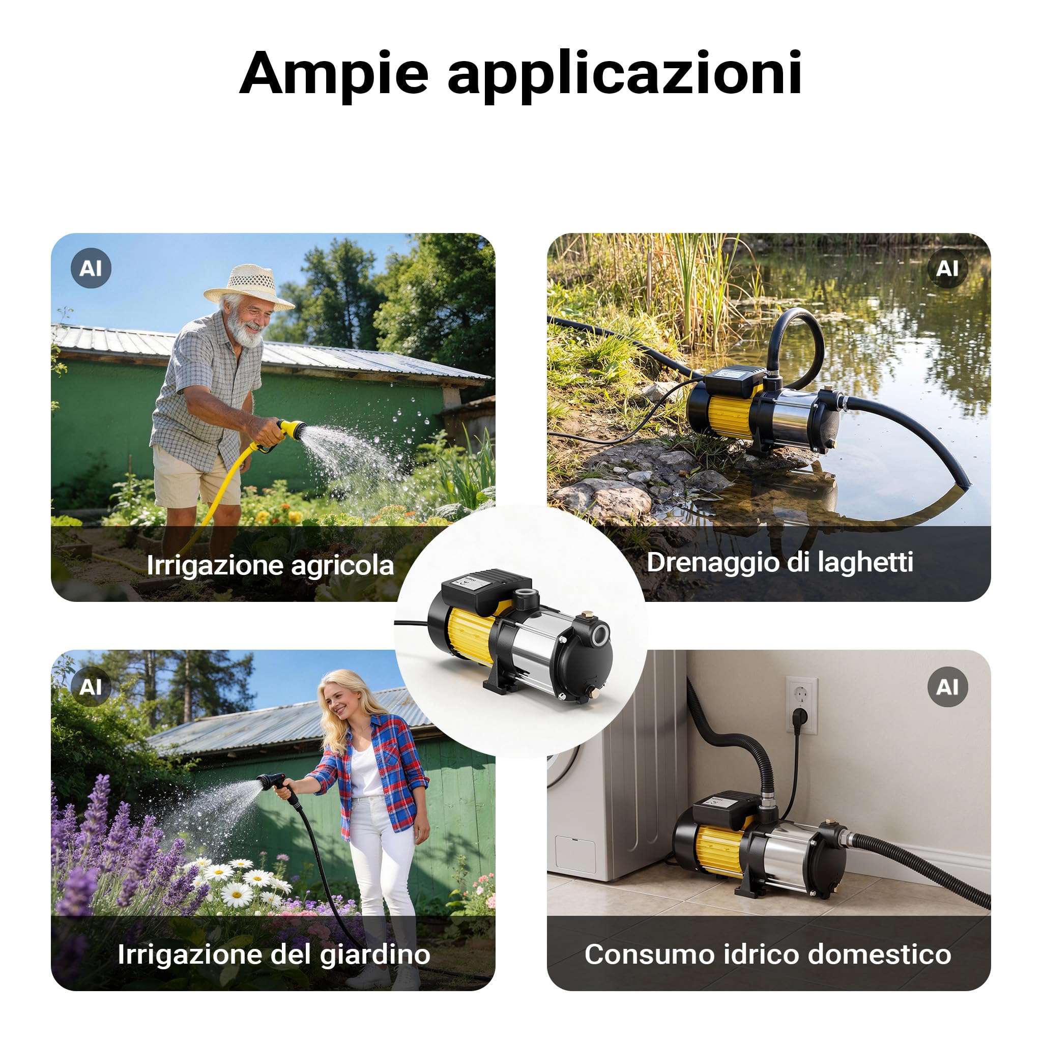 Wiltec Pompa Centrifuga Multistadio 6000 l/h 550W
