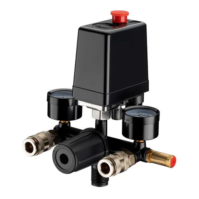 Wiltec regolatore pressione pressostato compressore 8 bar 2 manometri