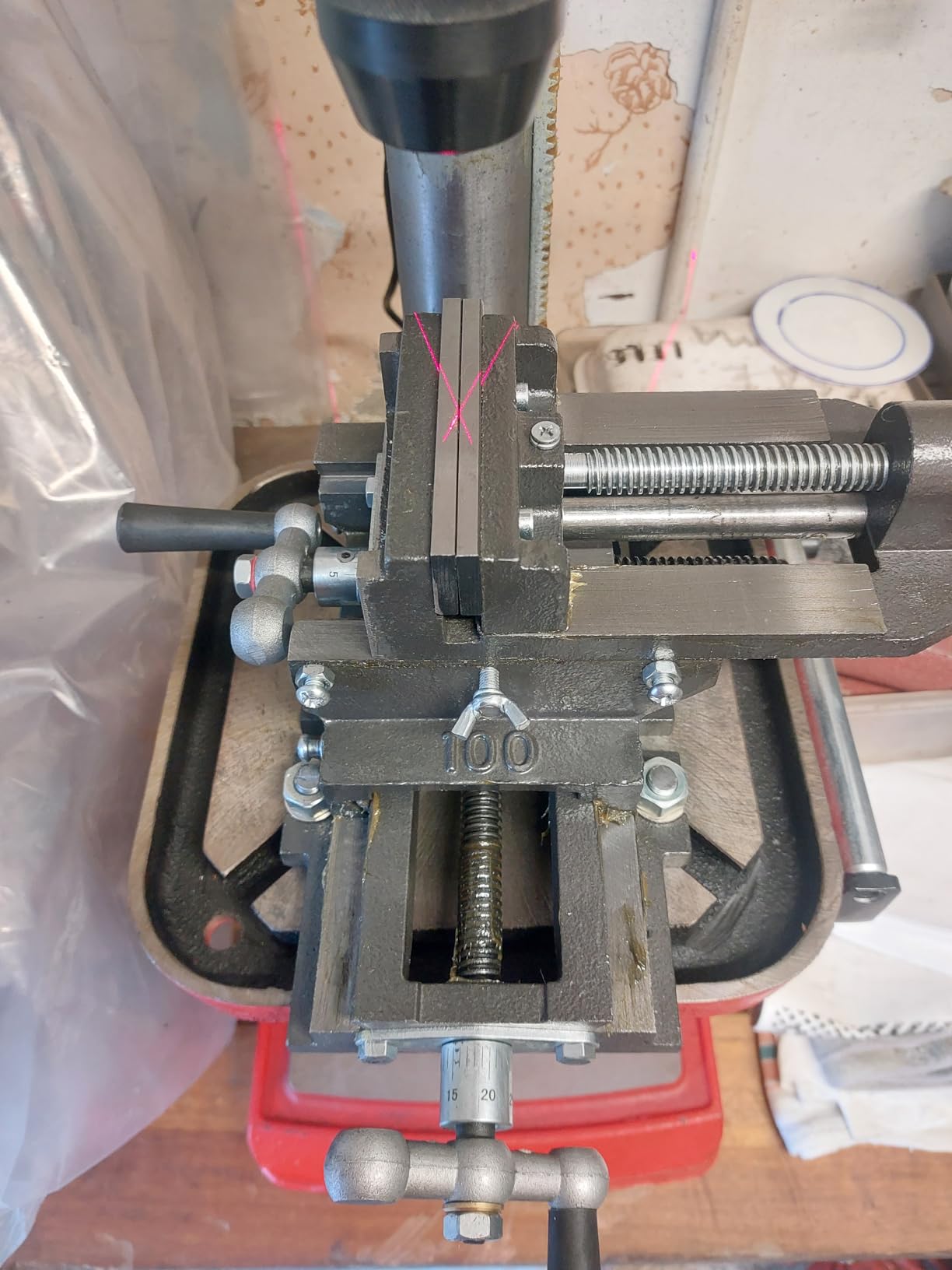 Wiltec Morsa Croce Trapano 150mm 2 Assi XY