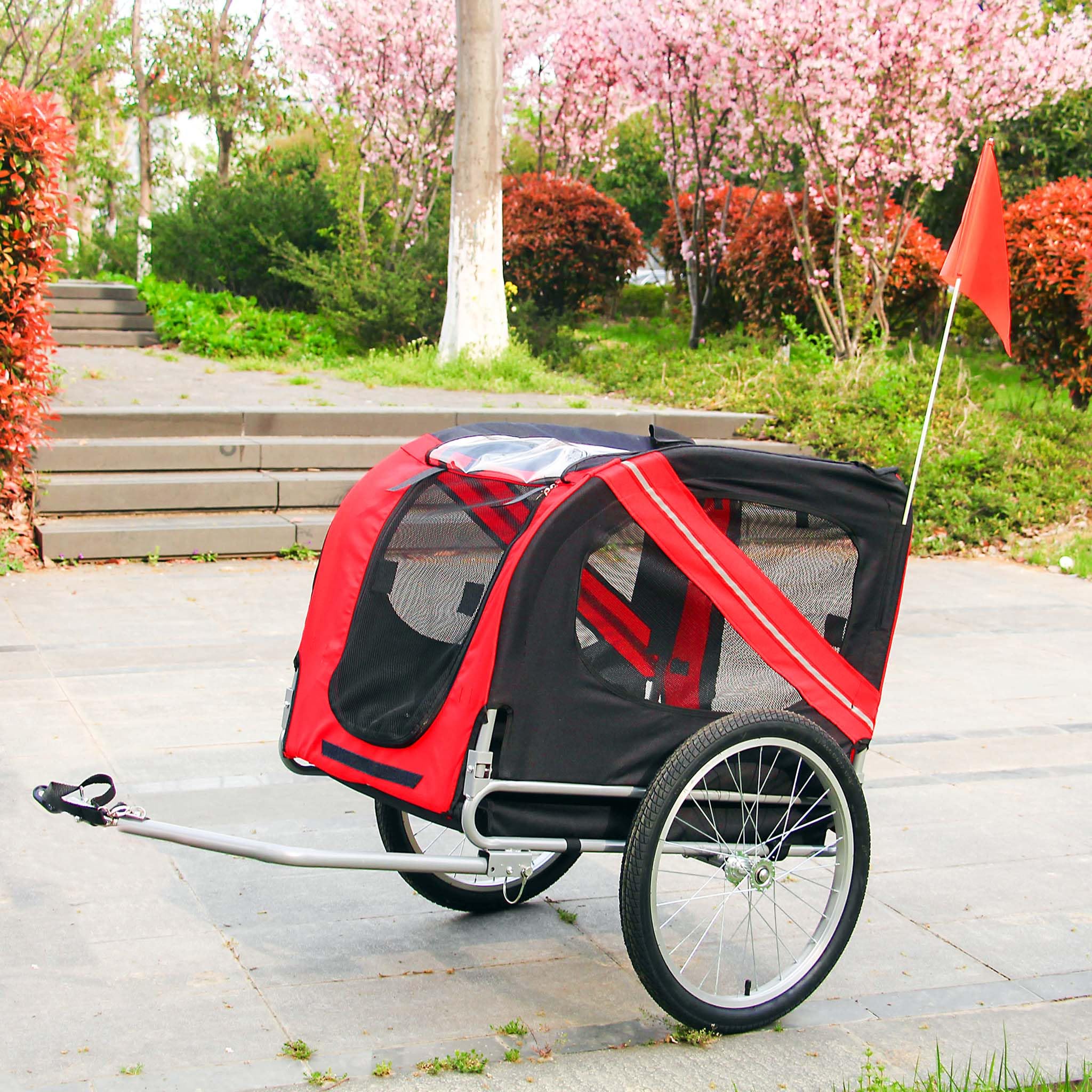 Wiltec Rimorchio Bici per Cani 40 kg con Parapioggia