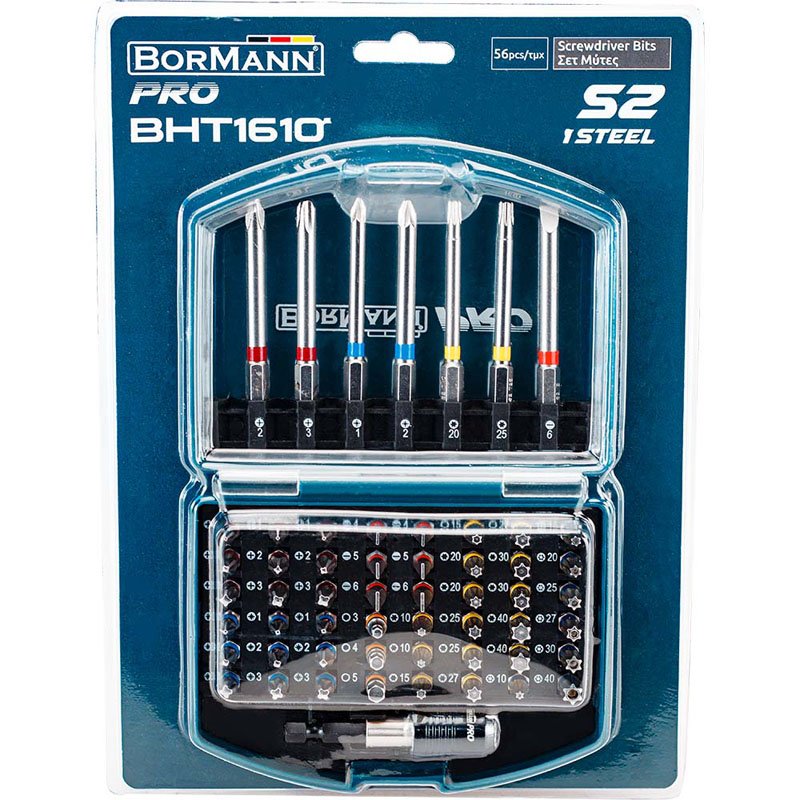 Bormann Set Bit 56 Pezzi con adattatore misti corti lunghi