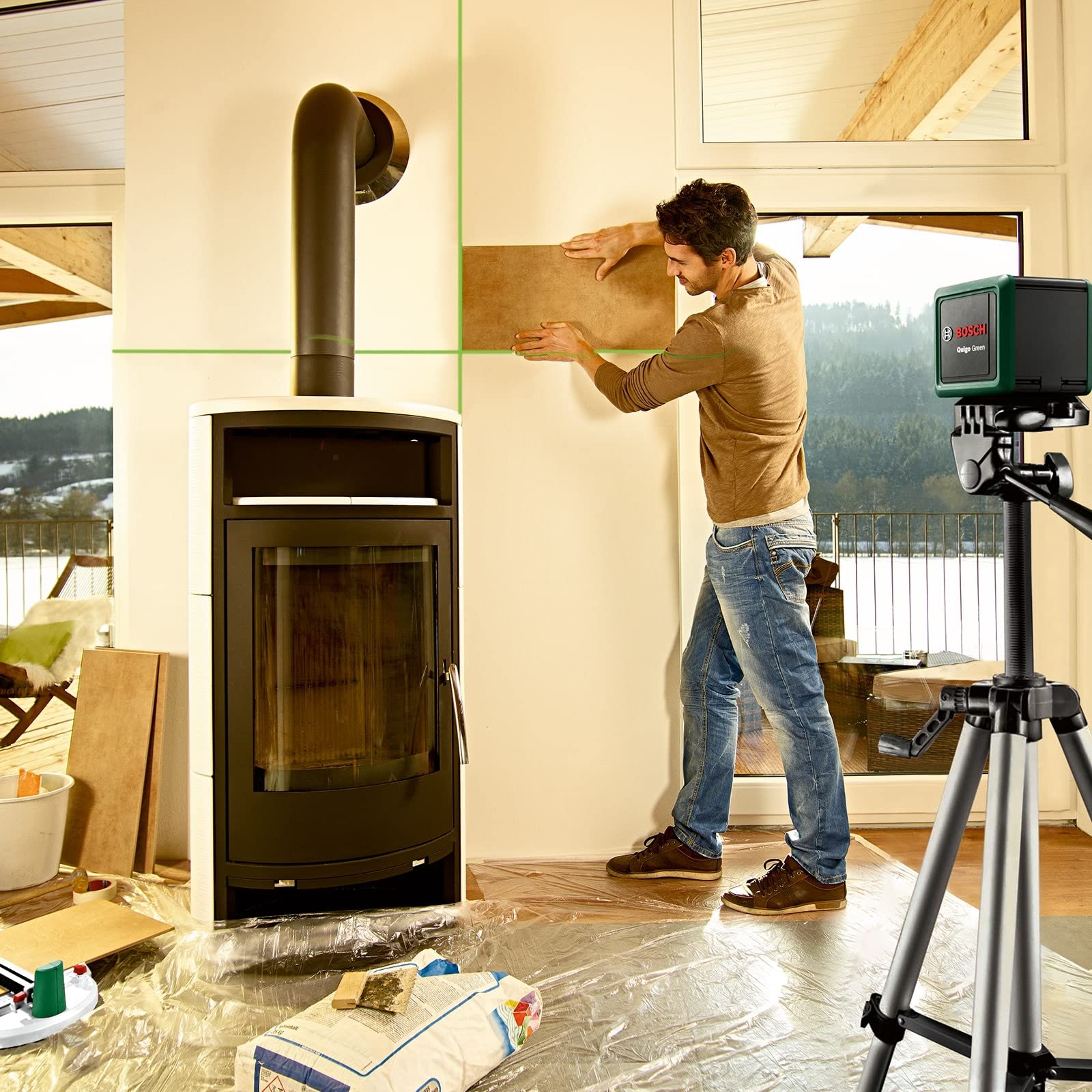Bosch Quigo Green Livella Laser con treppiede