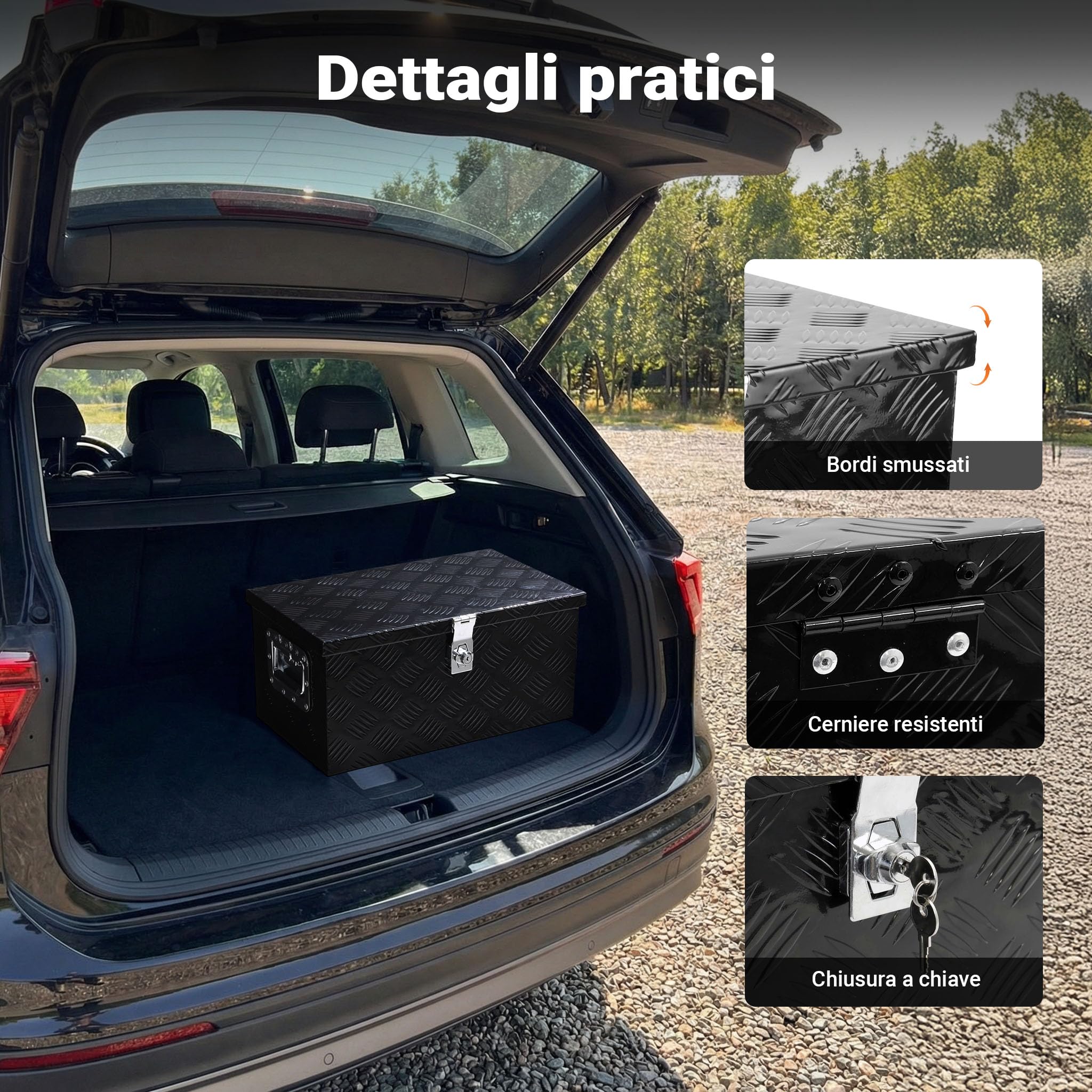 XPOtool Cassetta Portattrezzi Alluminio 50,8 cm Nera Chiave