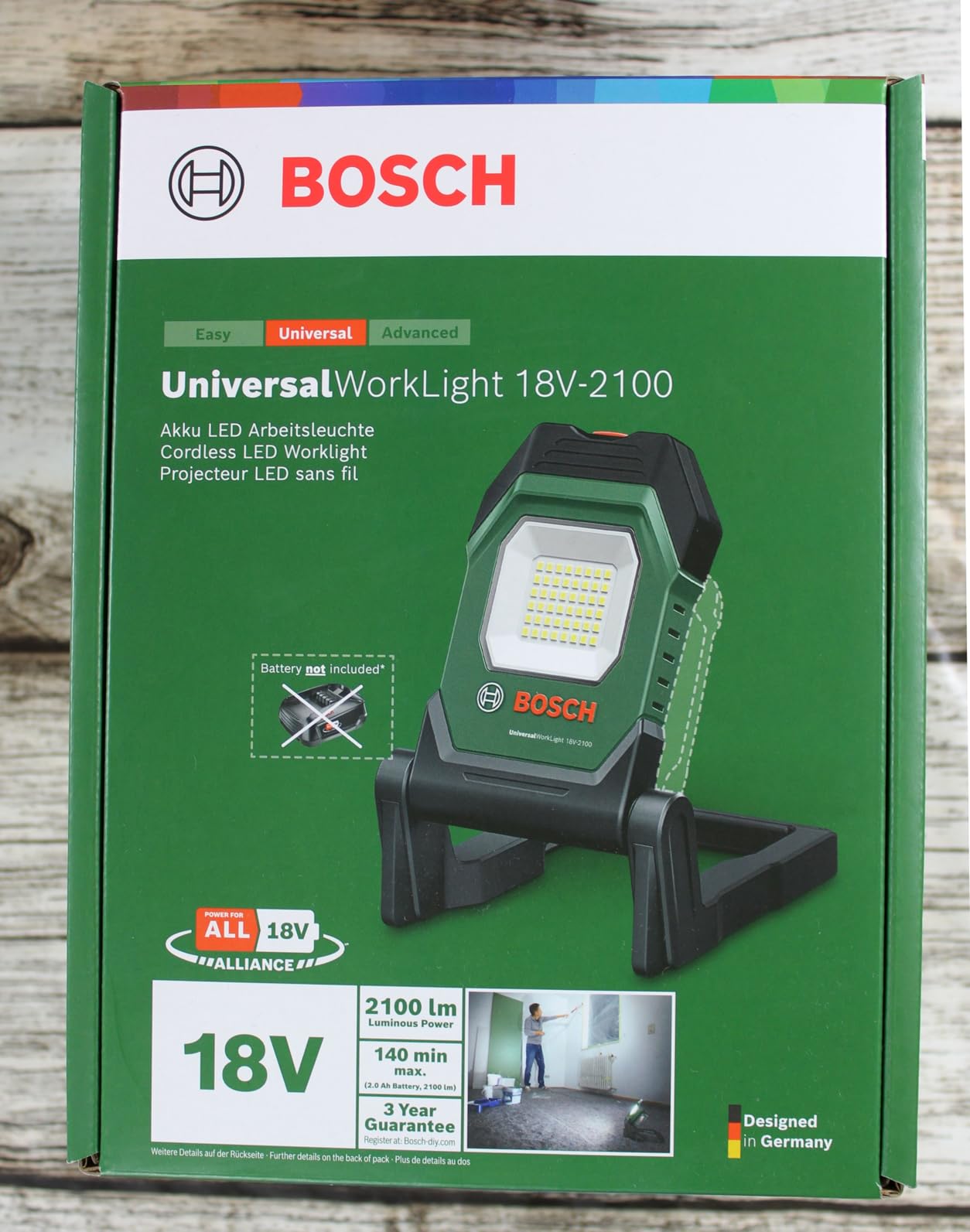 Bosch Universal WorkLight 18V-2100 torcia lavoro senza batteria