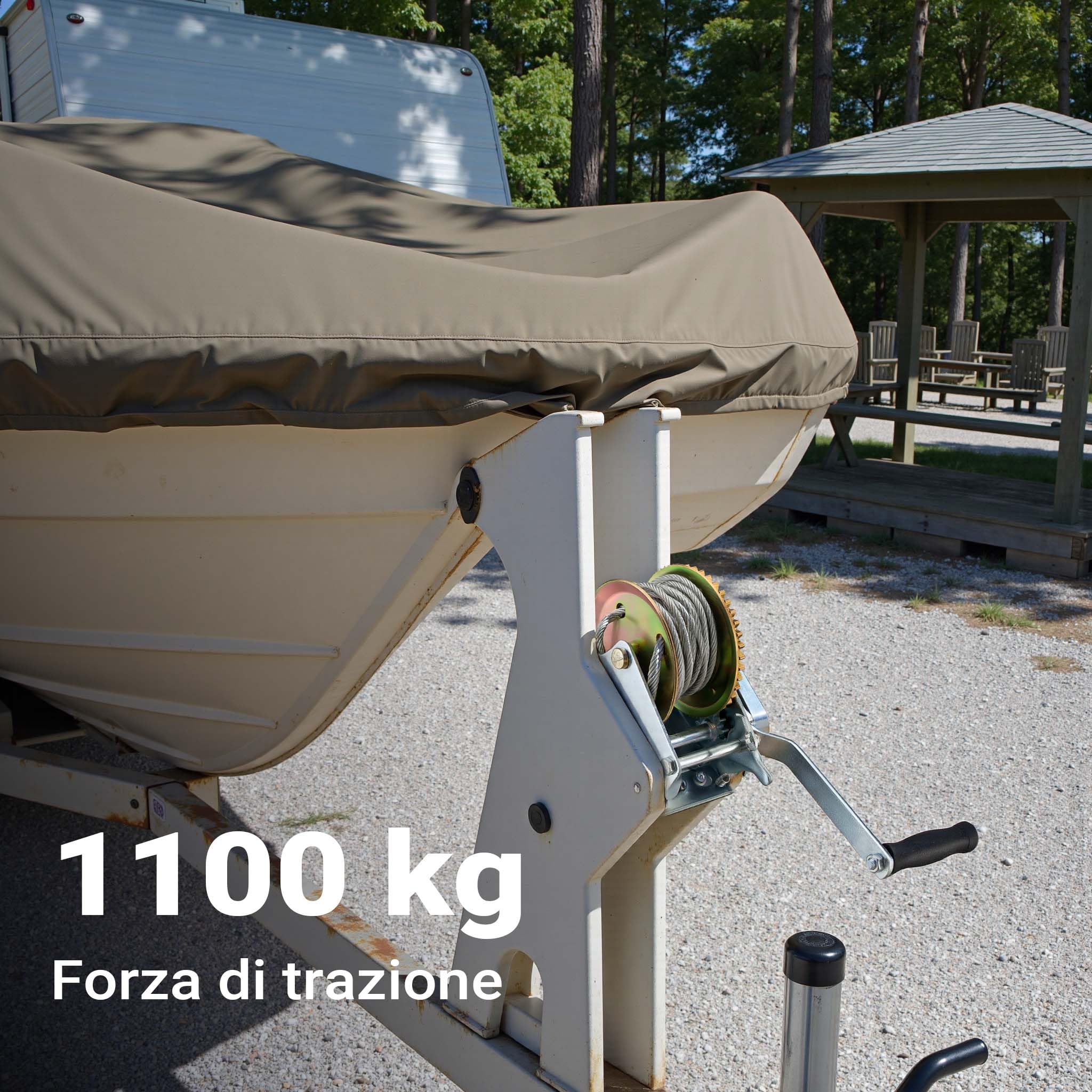 Wiltec Verricello manuale 1100 kg fune 8 m 2 velocità