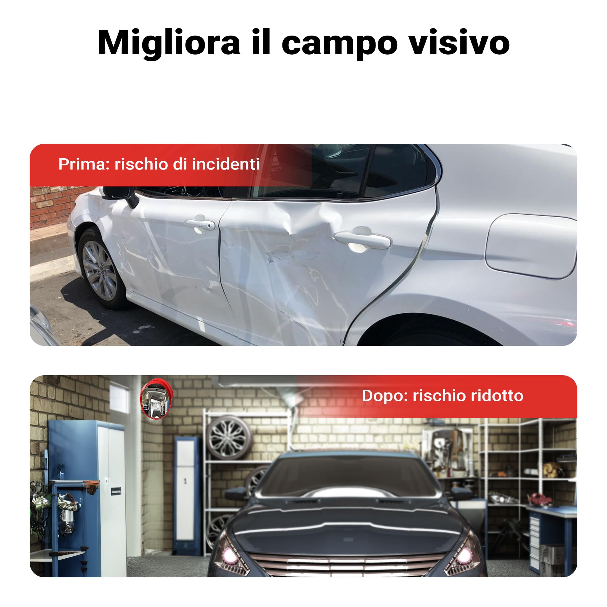 Wiltec Specchio Stradale Convesso 30 cm 160° Esterno