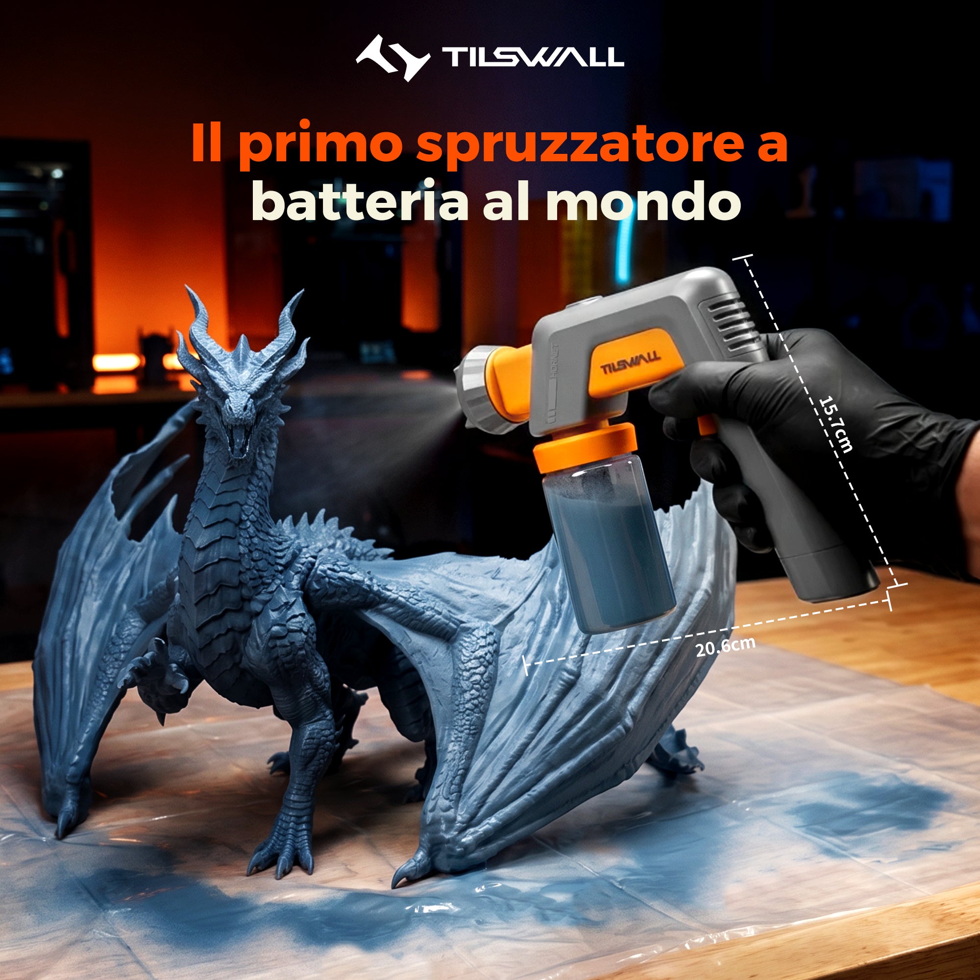 Tilswall Hornet Pistola a Spruzzo a Batteria per Maker 450 g