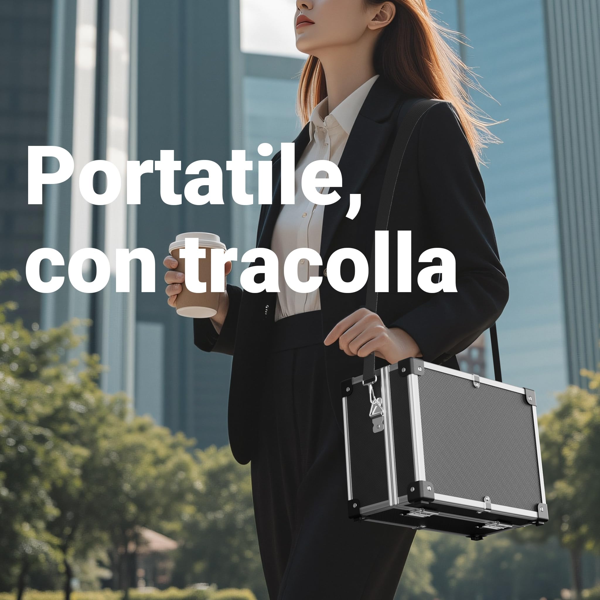Wiltec Valigetta Portattrezzi Alluminio 32x23x16cm Argento