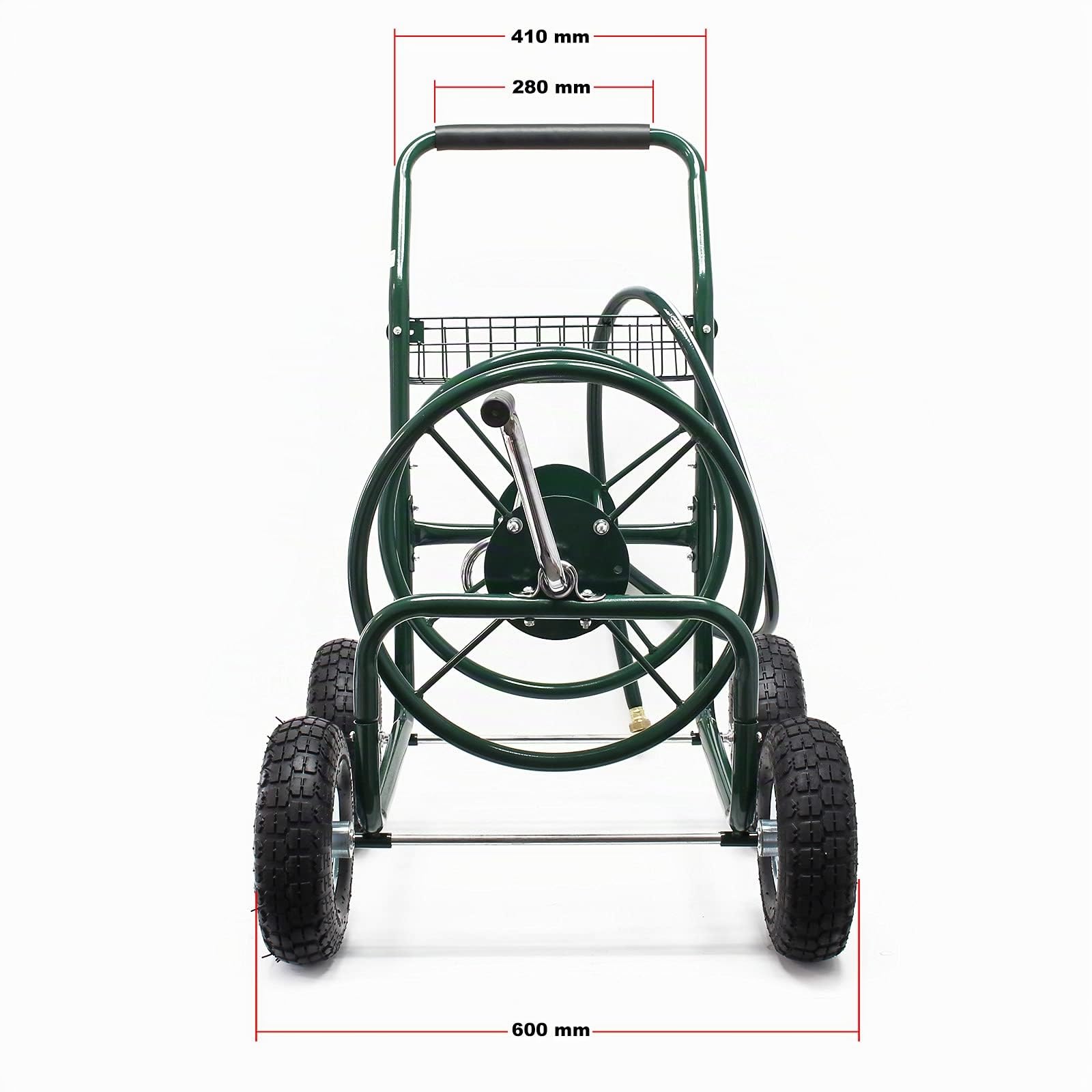 Wiltec carrello avvolgitubo 16 mm max 76 m ruote 25cm