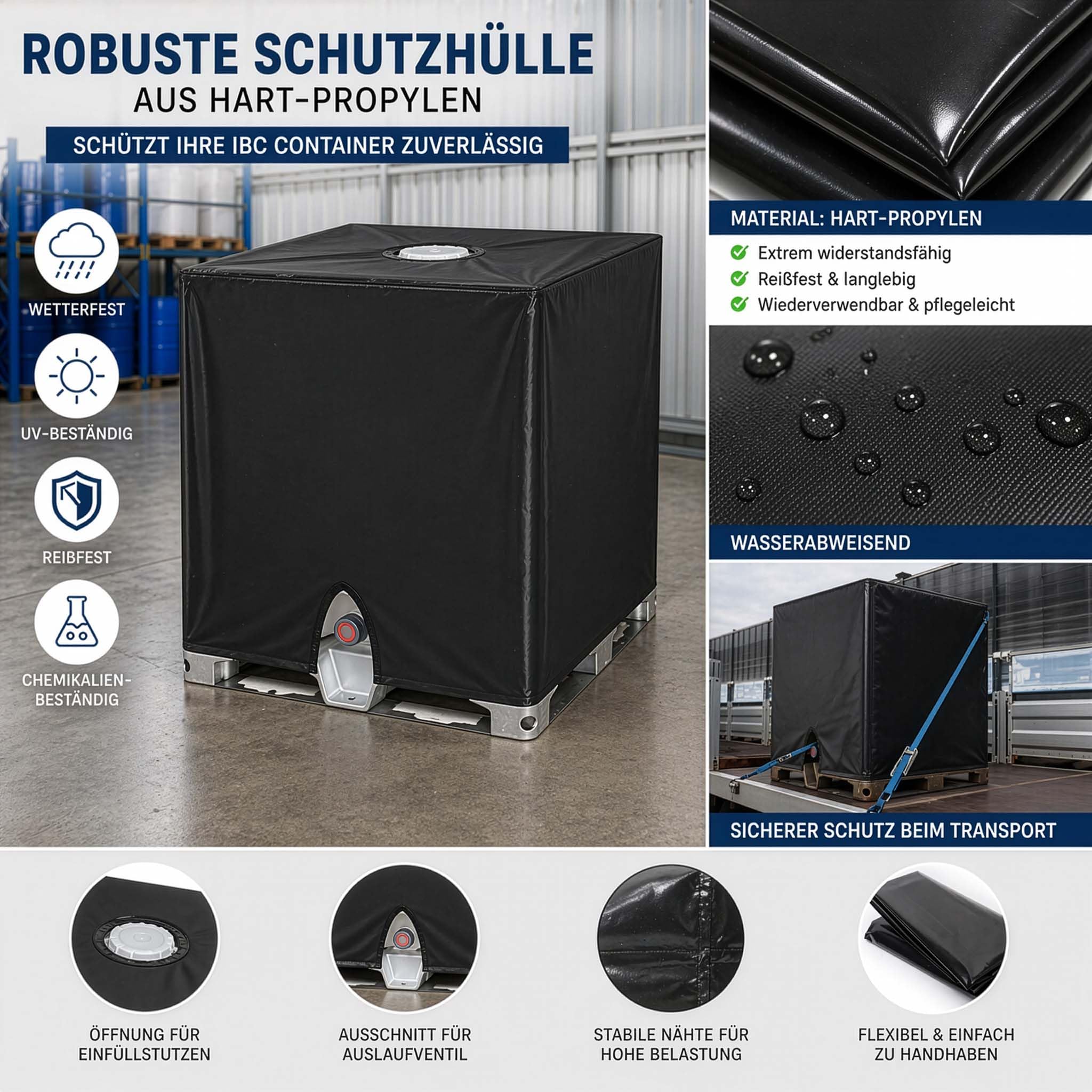 Wiltec Telo 120x100x116 cm Copertura Cisternetta IBC 1000 L