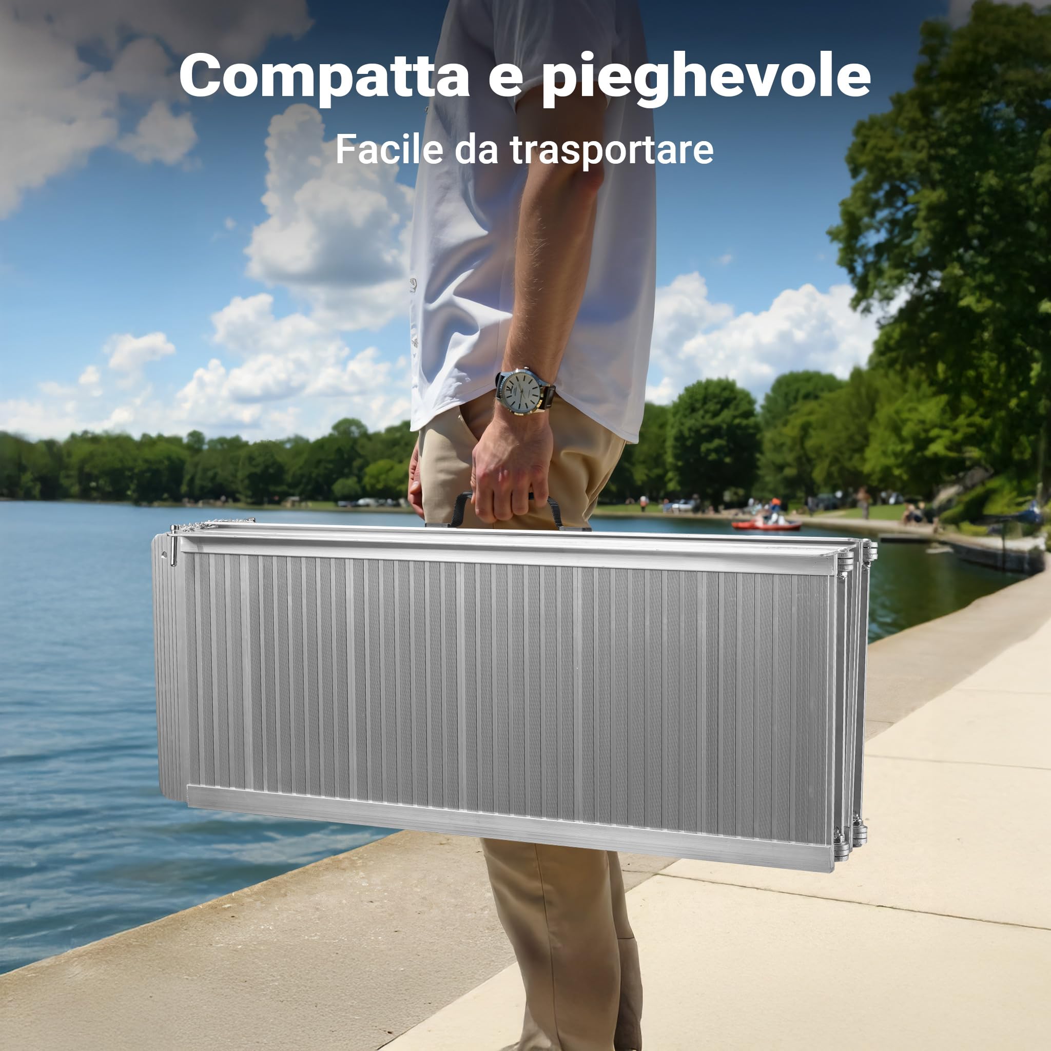 Wiltec rampa alluminio 152 cm 270 kg pieghevole
