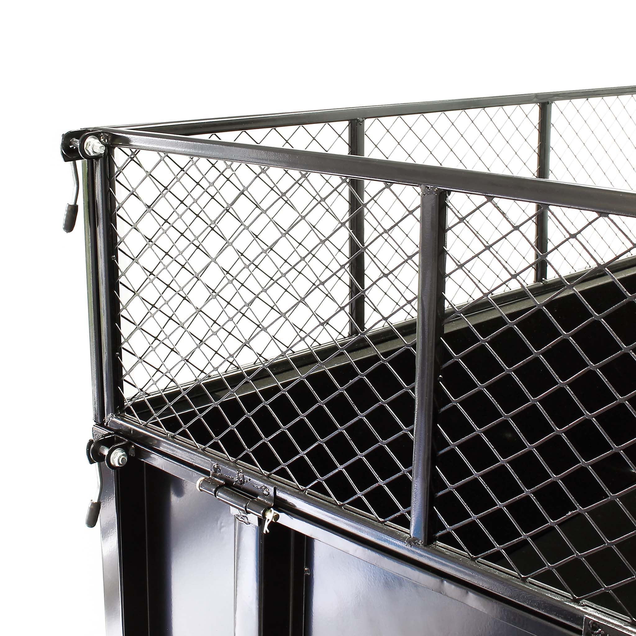 Wiltec Rimorchio Trattorino 114x76x30 cm Ribaltabile Rete