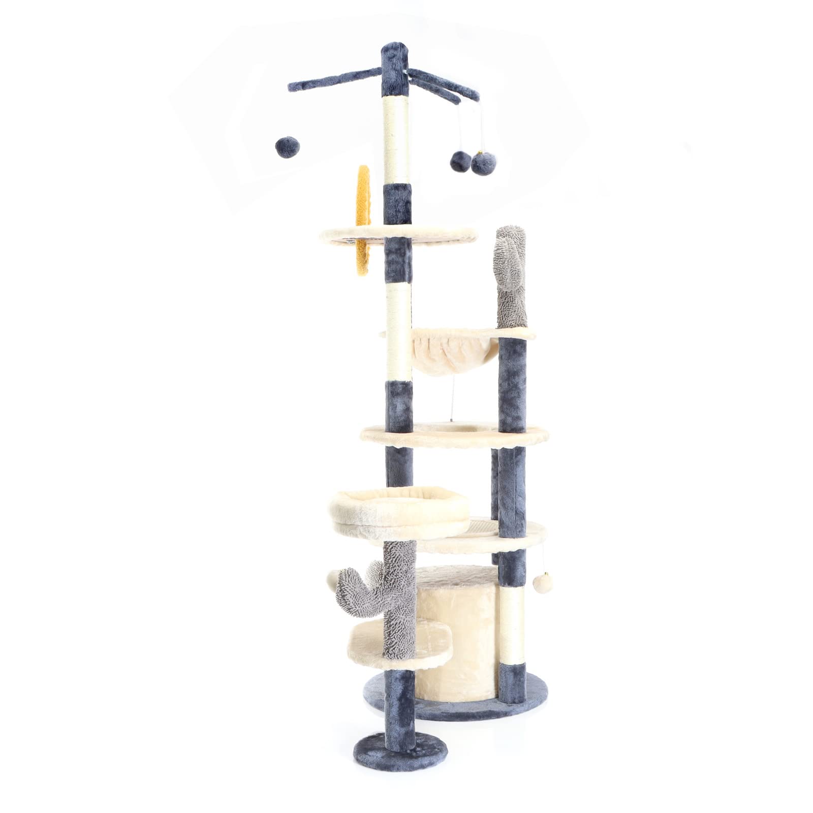 Fudajo Albero Tiragraffi Grigio 172cm Casetta Amaca