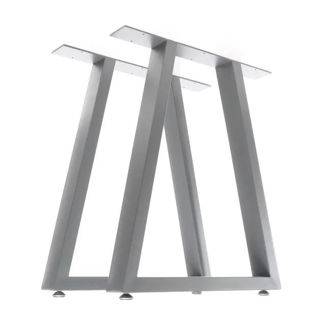 XPOtool Gambe Tavolo Trapezio 60x72 cm Acciaio Grigio 2pz