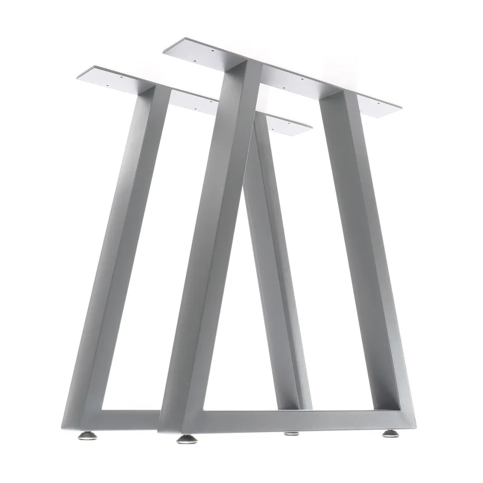 XPOtool Gambe Tavolo Trapezio 60x72 cm Acciaio Grigio 2pz