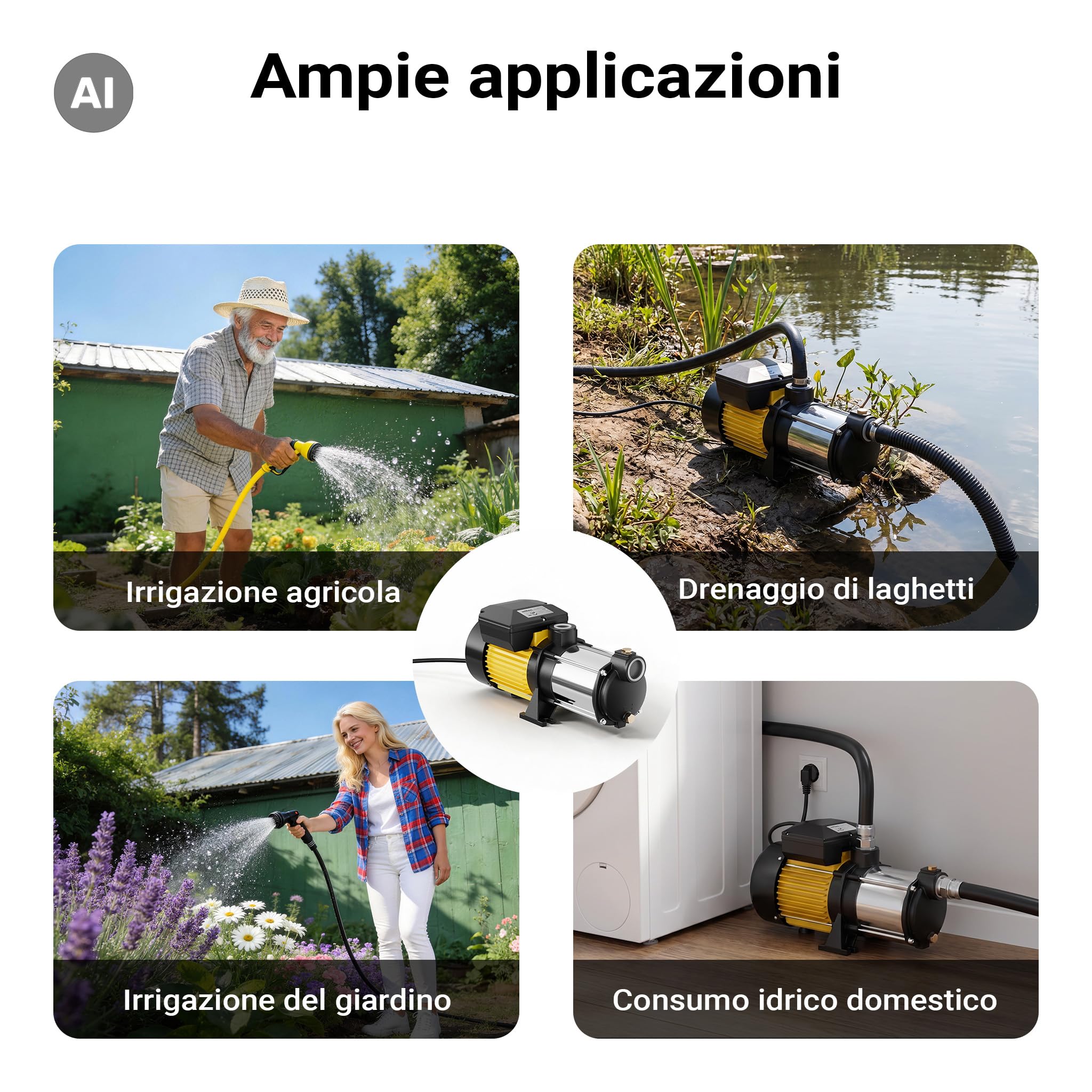 Wiltec XPOtool Pompa Centrifuga Multistadio 1650W 10200 l/h