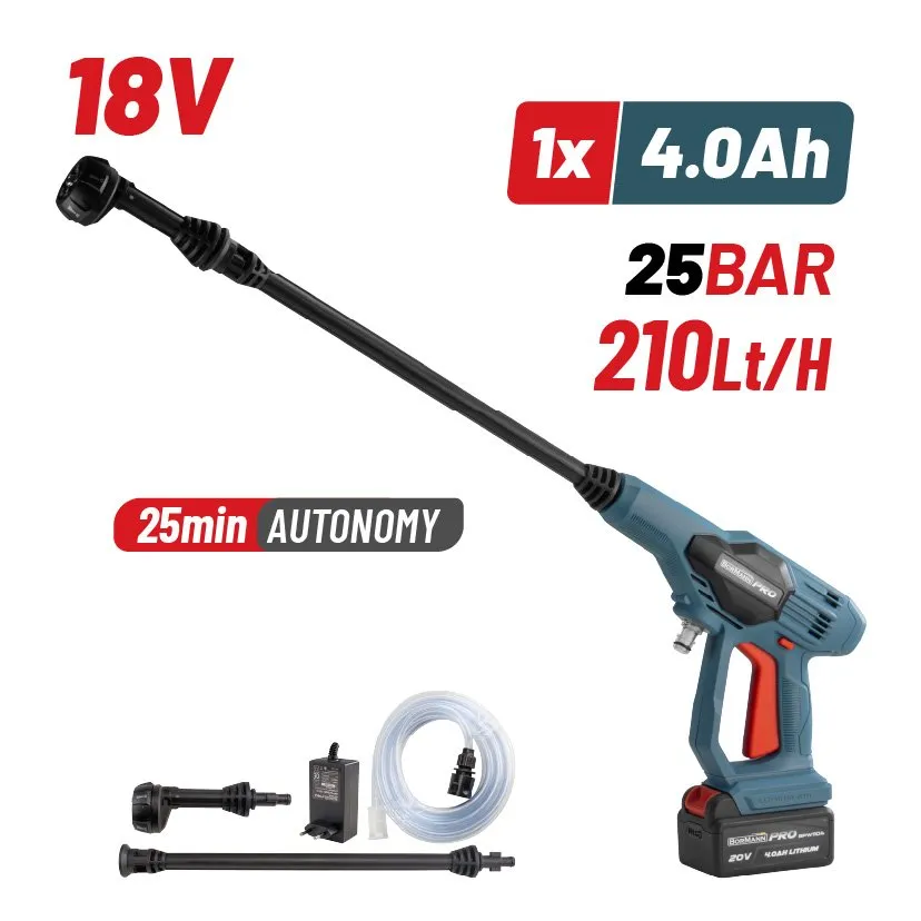 Bormann Idropulitrice a Batteria 25 Bar 4.0Ah