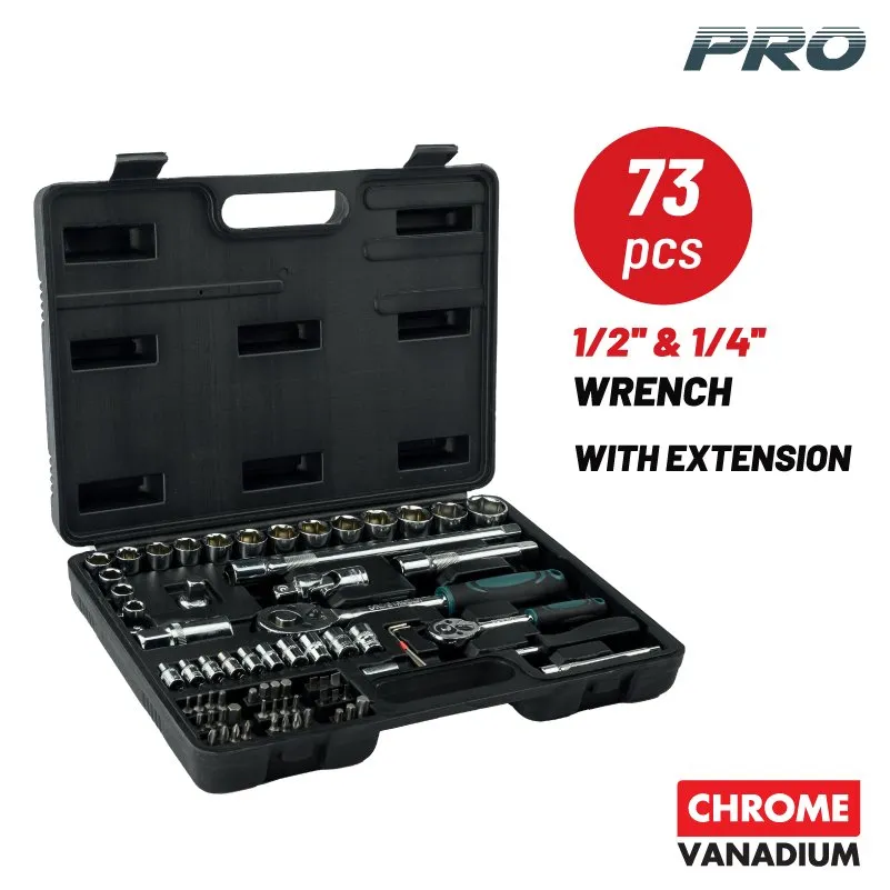 Bormann set bussole 73 pezzi 1/4" 1/2" cricchetto