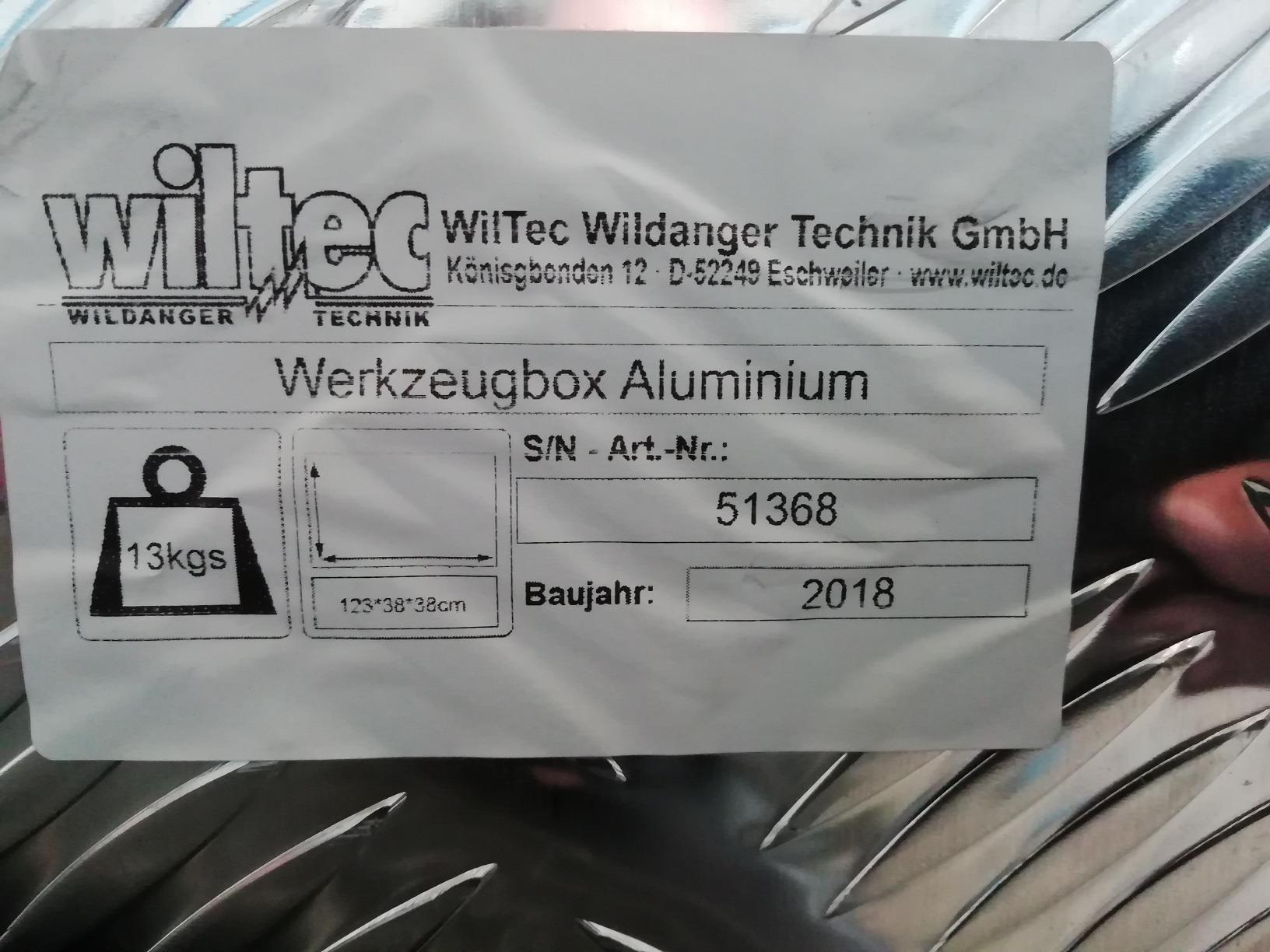 Wiltec Baule Alluminio 170 L 1240x370x380 mm Mandorlato