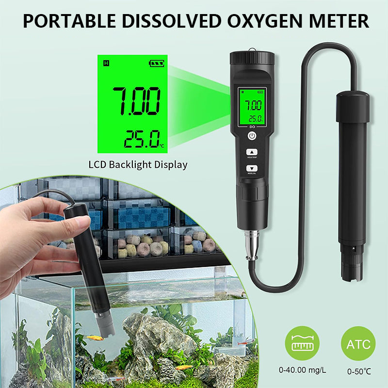 Tilswall Misuratore Ossigeno Disciolto ATC 0-40 mg/L LCD