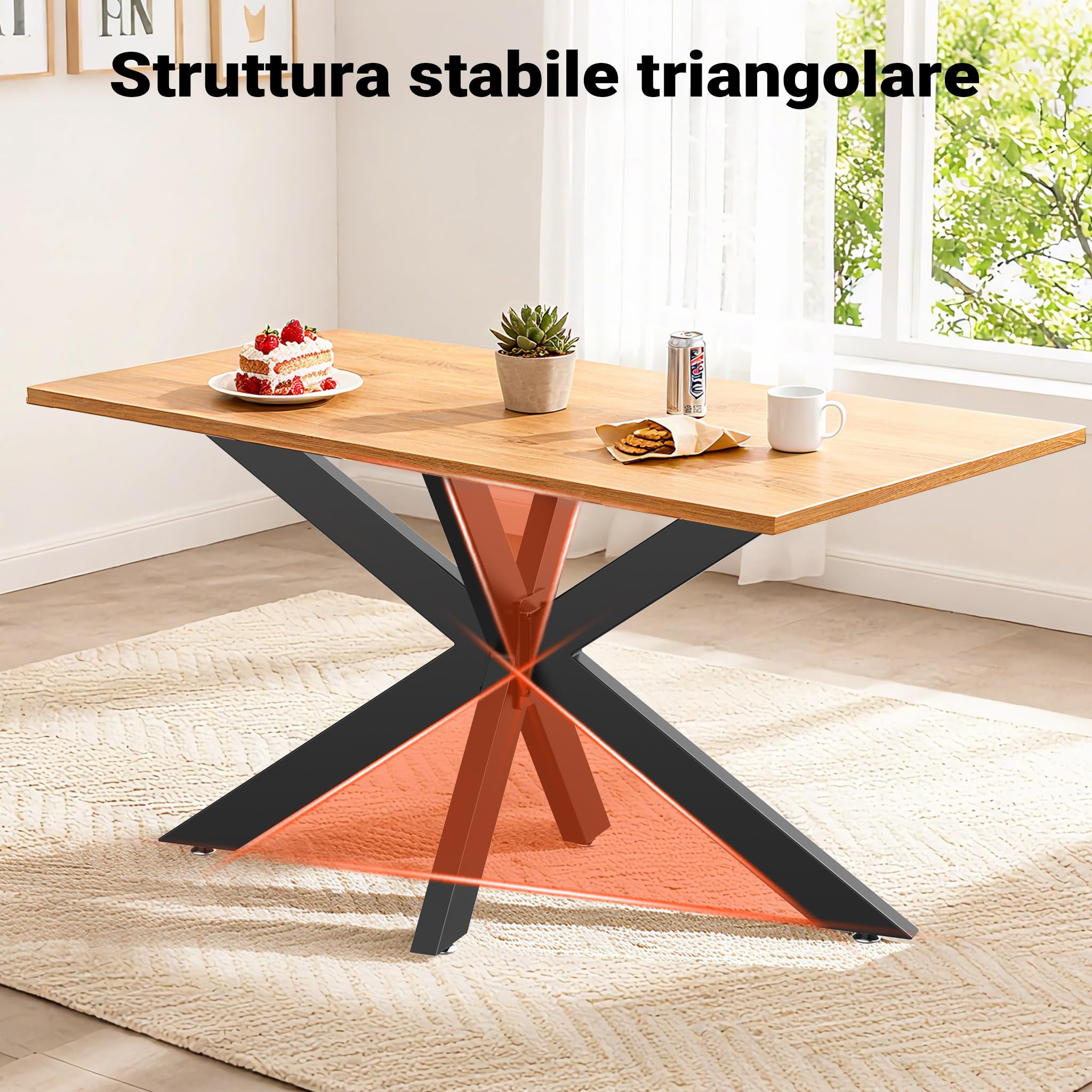 Wiltec XPOtool Telaio Tavolo Ragno Acciaio Nero 150cm