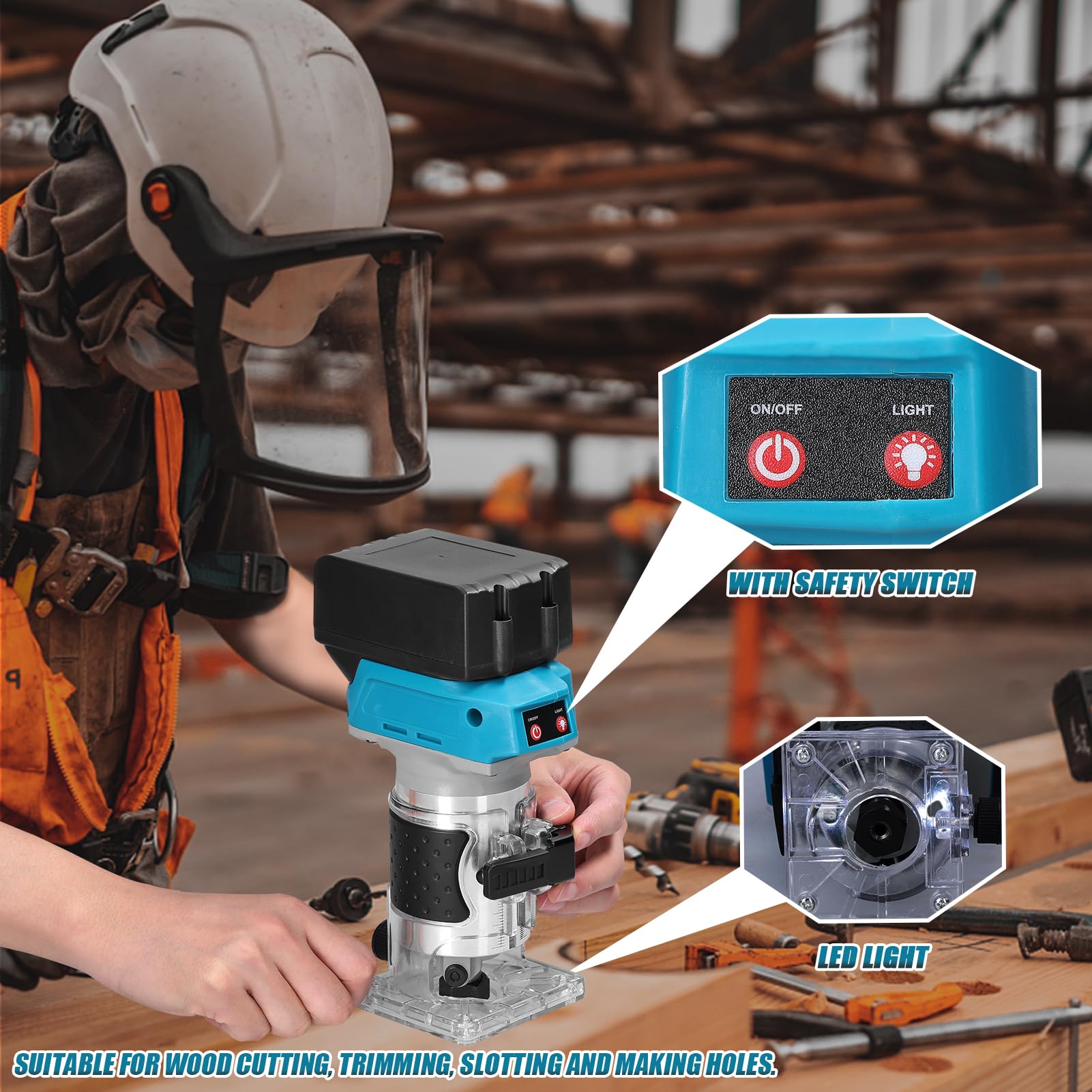 Weytoll Fresa Superiore a Una Mano Rifilatrice 6,35 mm 21V