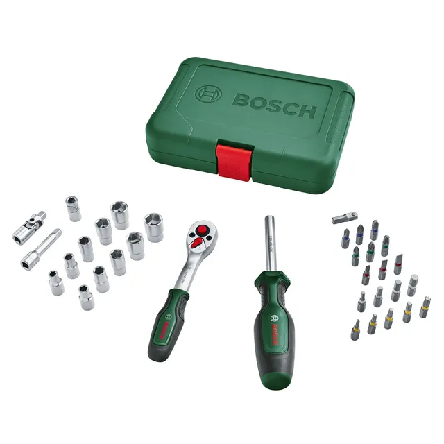 Bosch Set bussole 34 pezzi cricchetto 1/4 SoftGrip