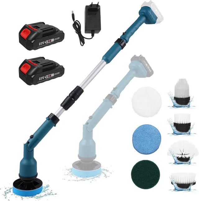 Weytoll spazzola elettrica pulizia 21V 8 testine 2 batterie