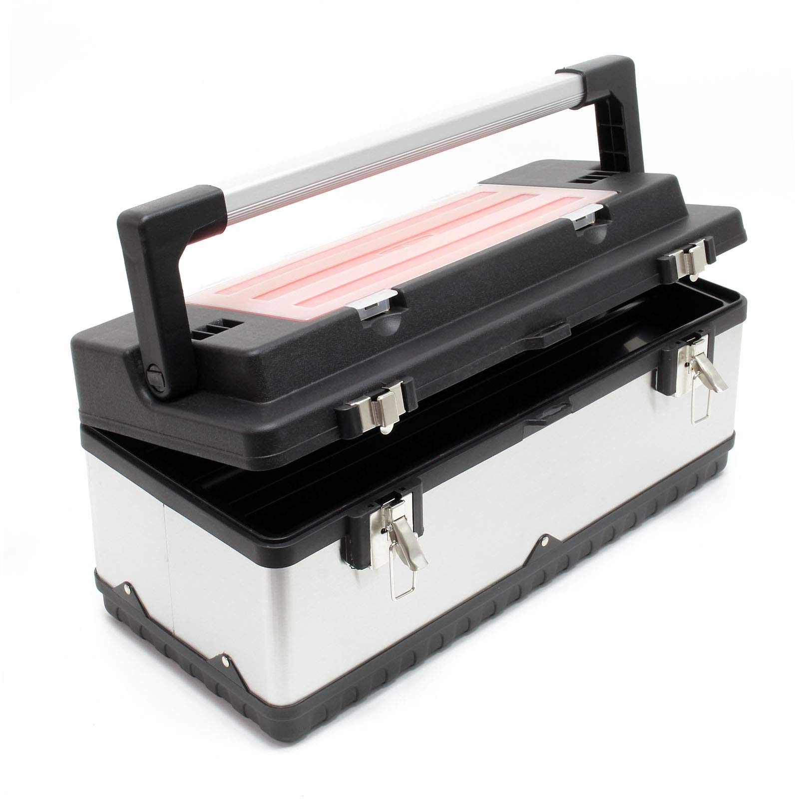 Wiltec valigetta porta attrezzi M inox 38x27x25 cm metallo