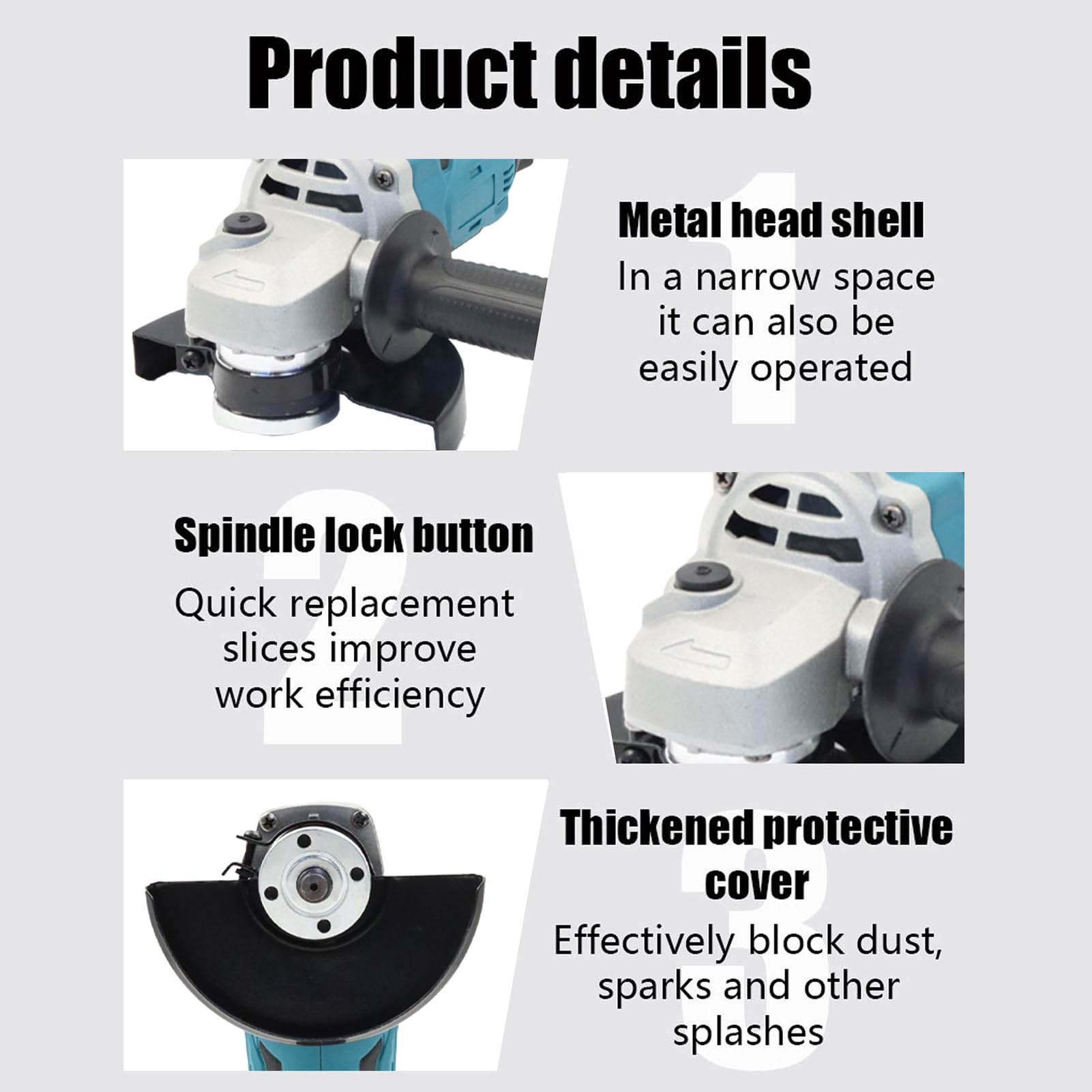 Weytoll Smerigliatrice Angolare 21V 125mm Brushless 2 Batterie