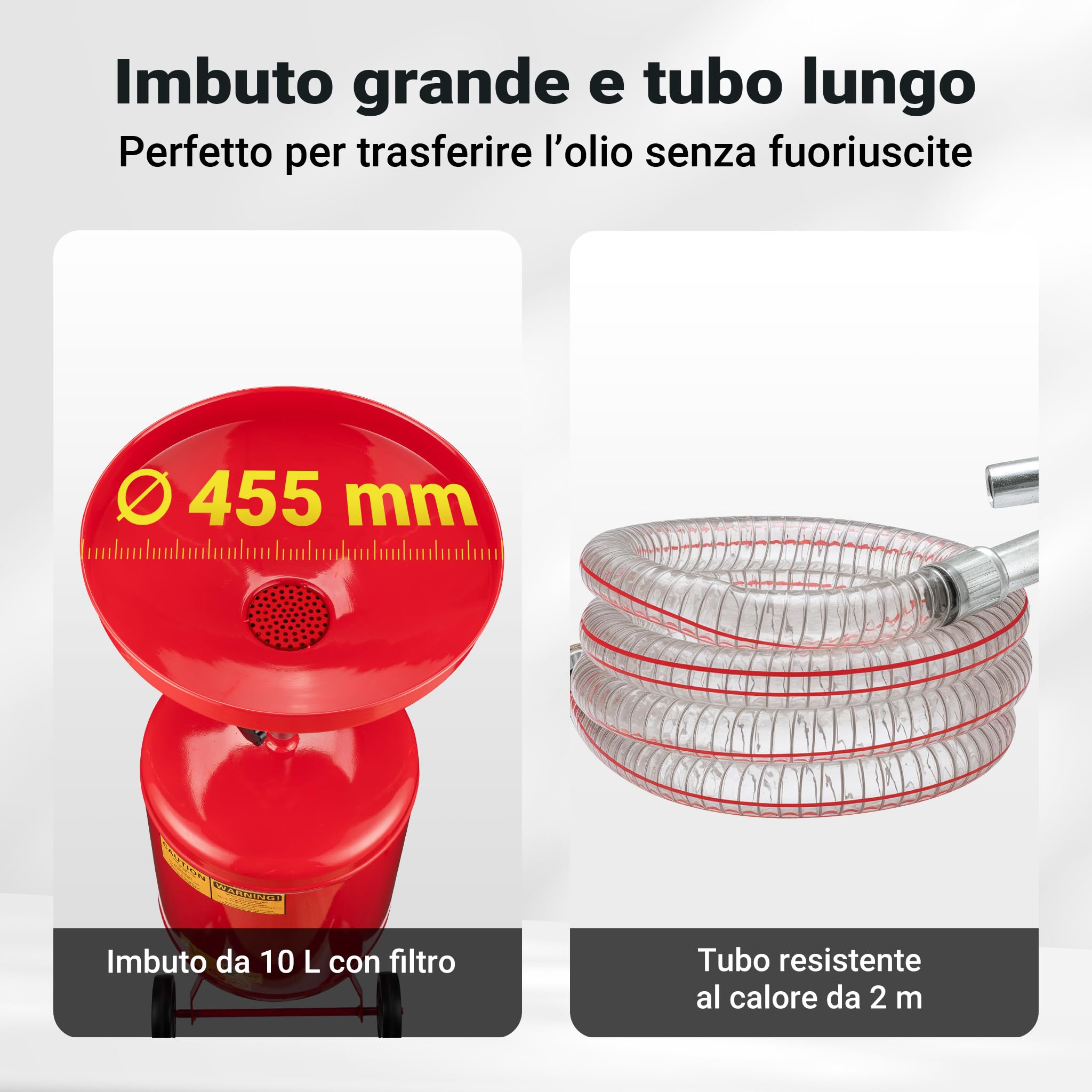Wiltec Recuperatore Olio Esausto 68 L Altezza Regolabile